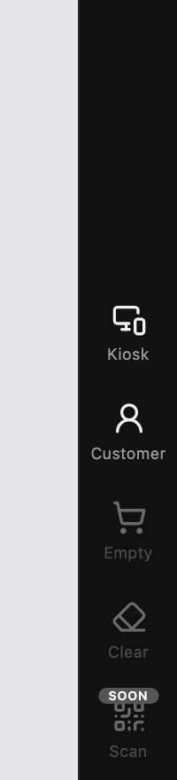Kiosk button in the POS right-hand bar