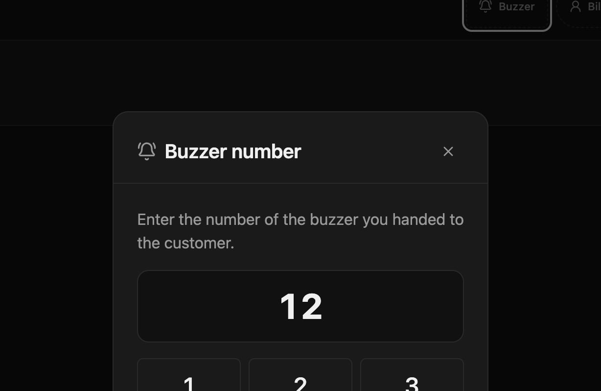 Ventana Número de buzzer con el número 12