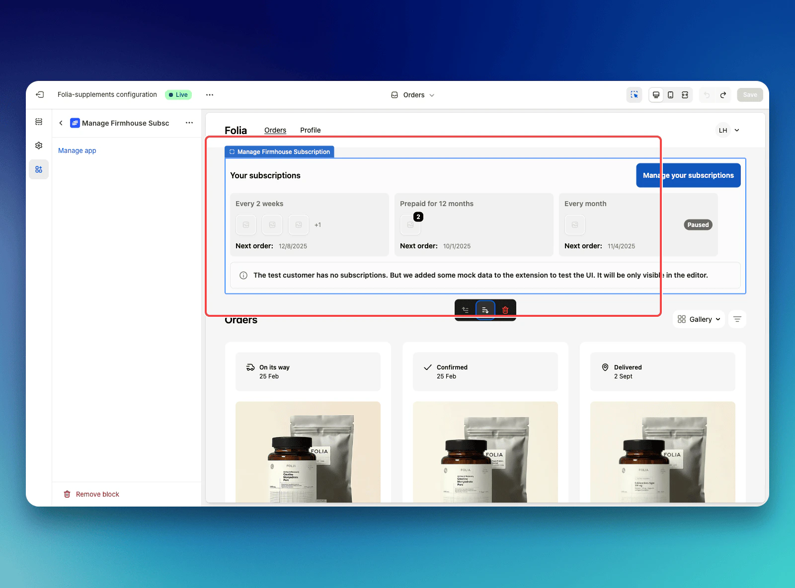 Widget Preview in Customization Interface