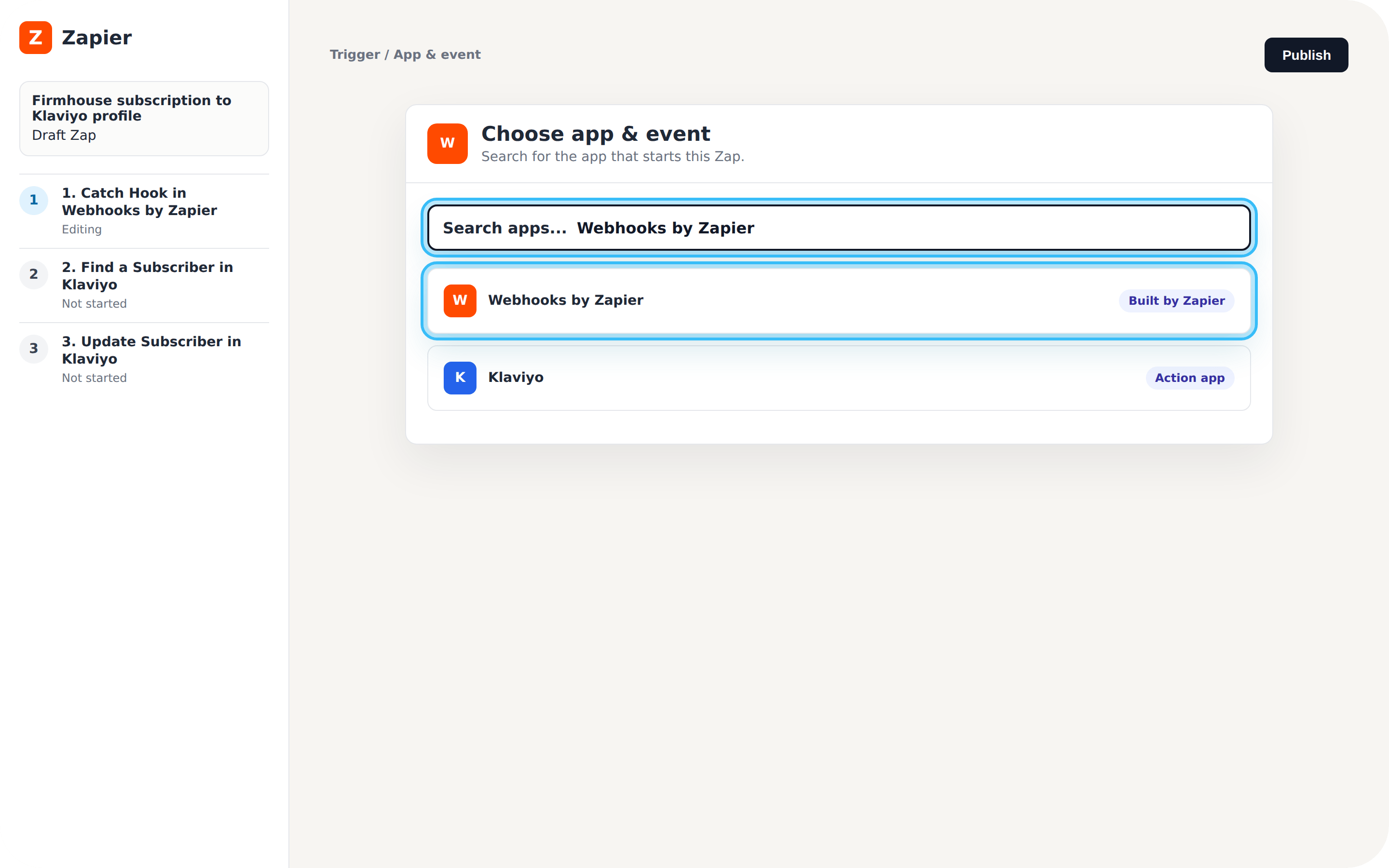 Search for Webhooks by Zapier