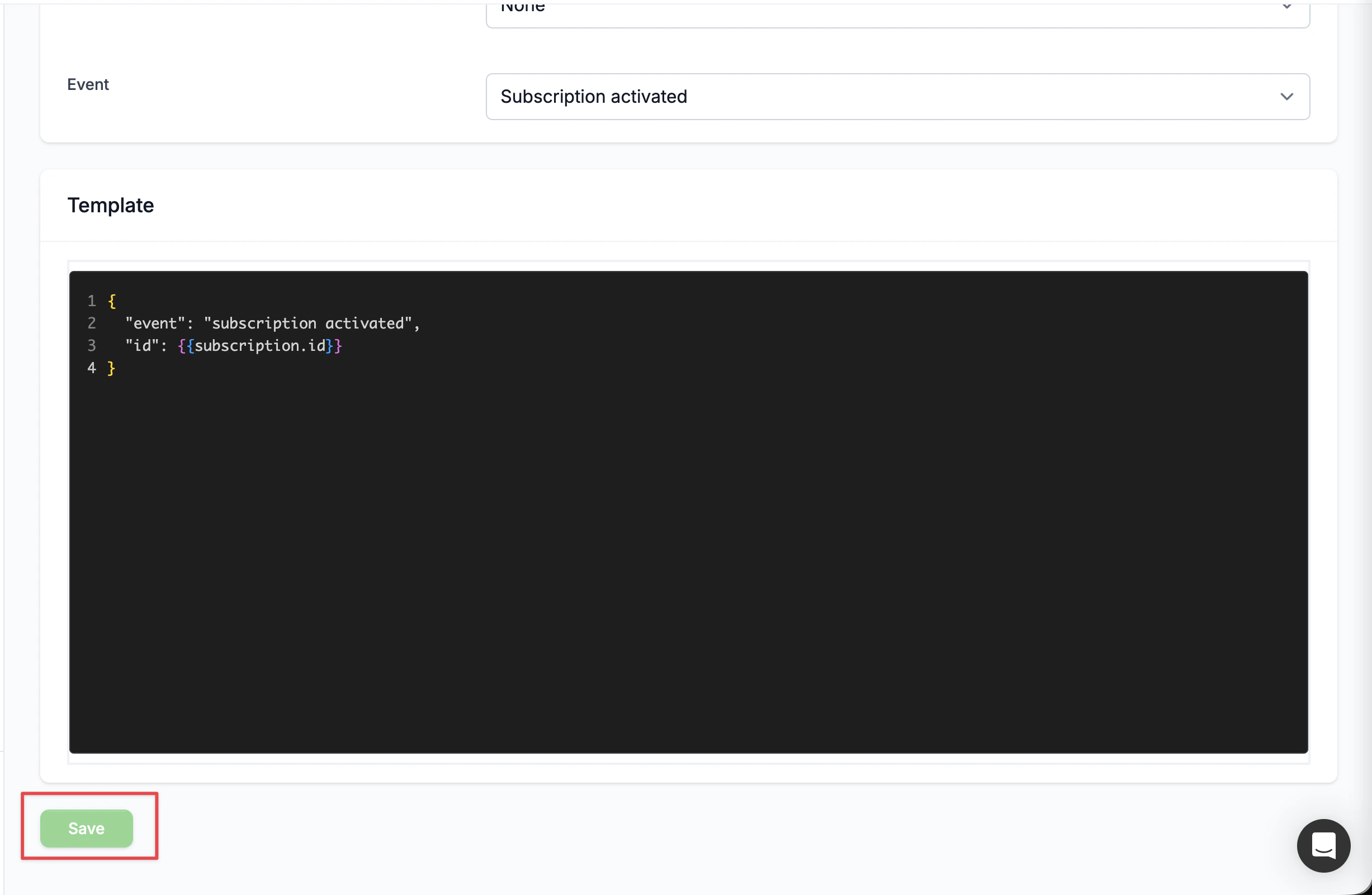 Webhook Configuration Form