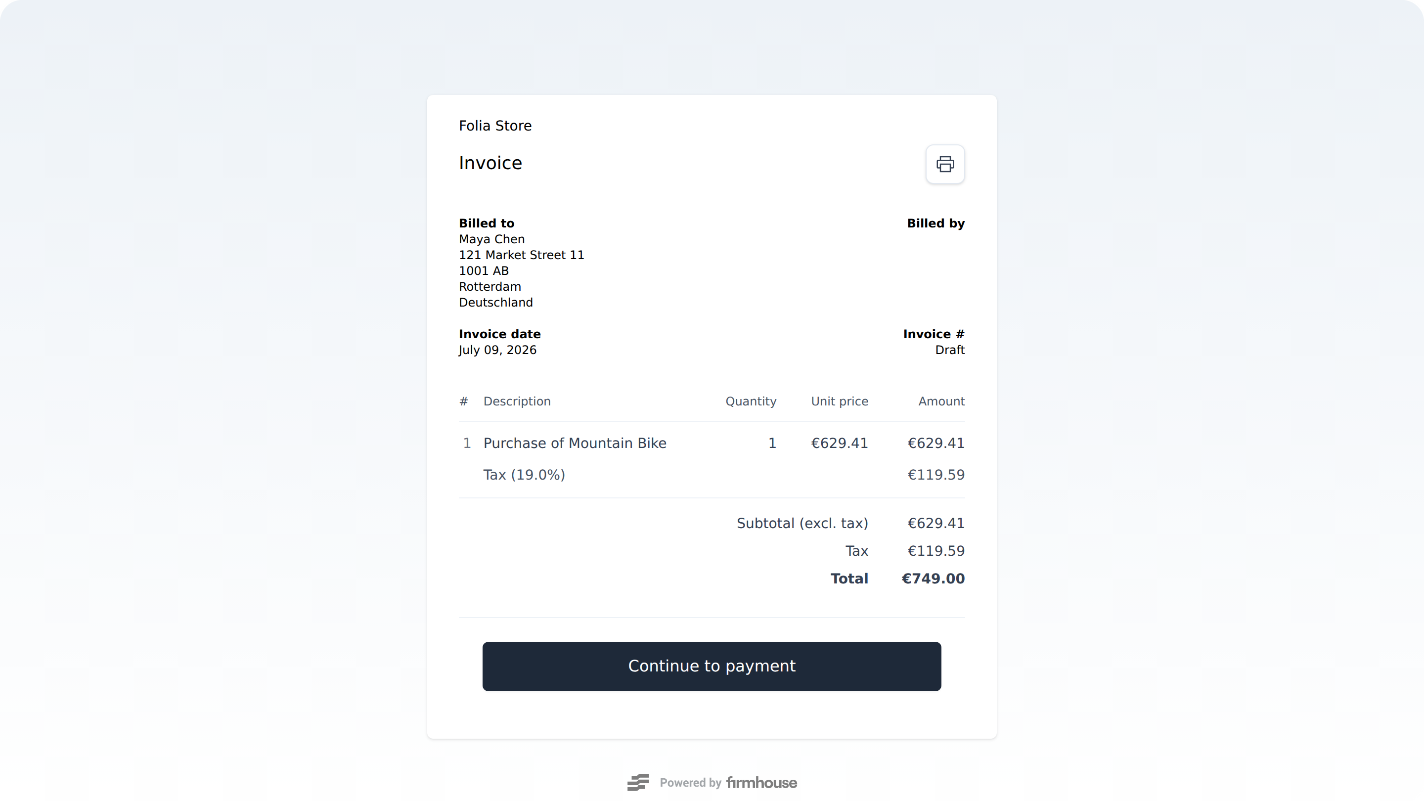 Invoice Payment Page
