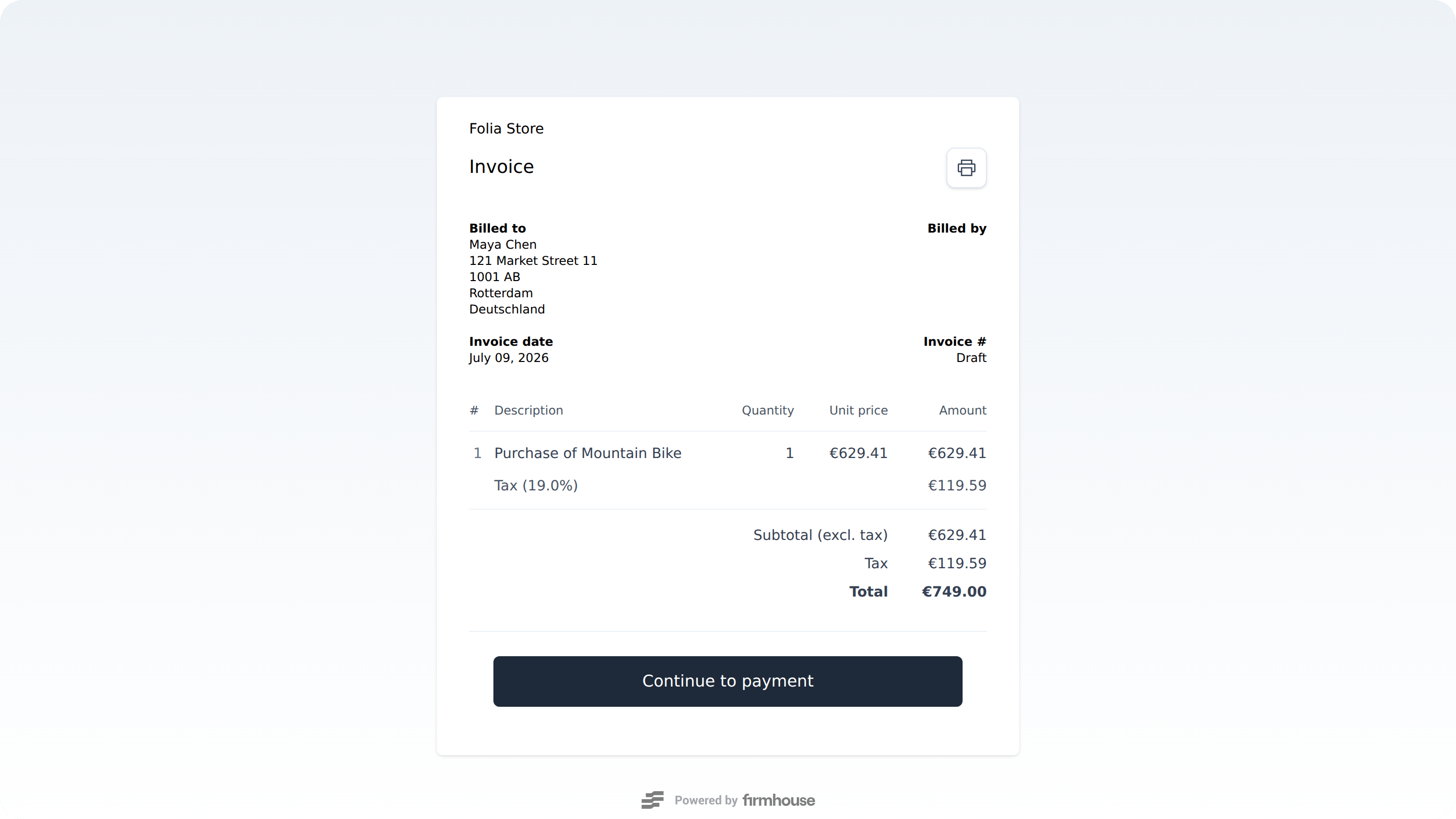 Invoice Payment Page
