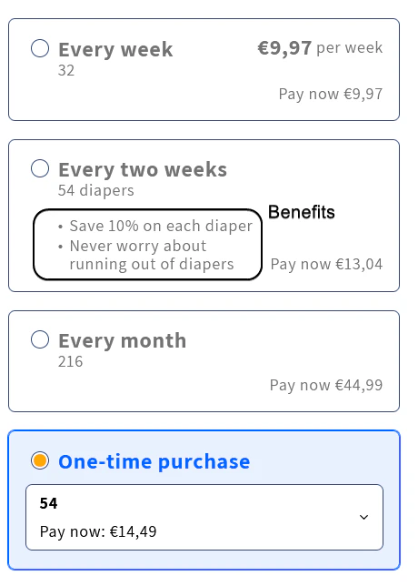 Benefits widget result