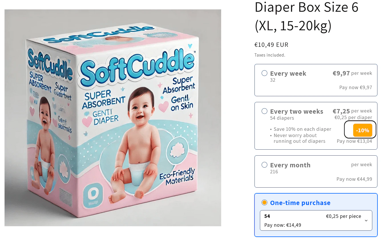 Discount comparison widget display