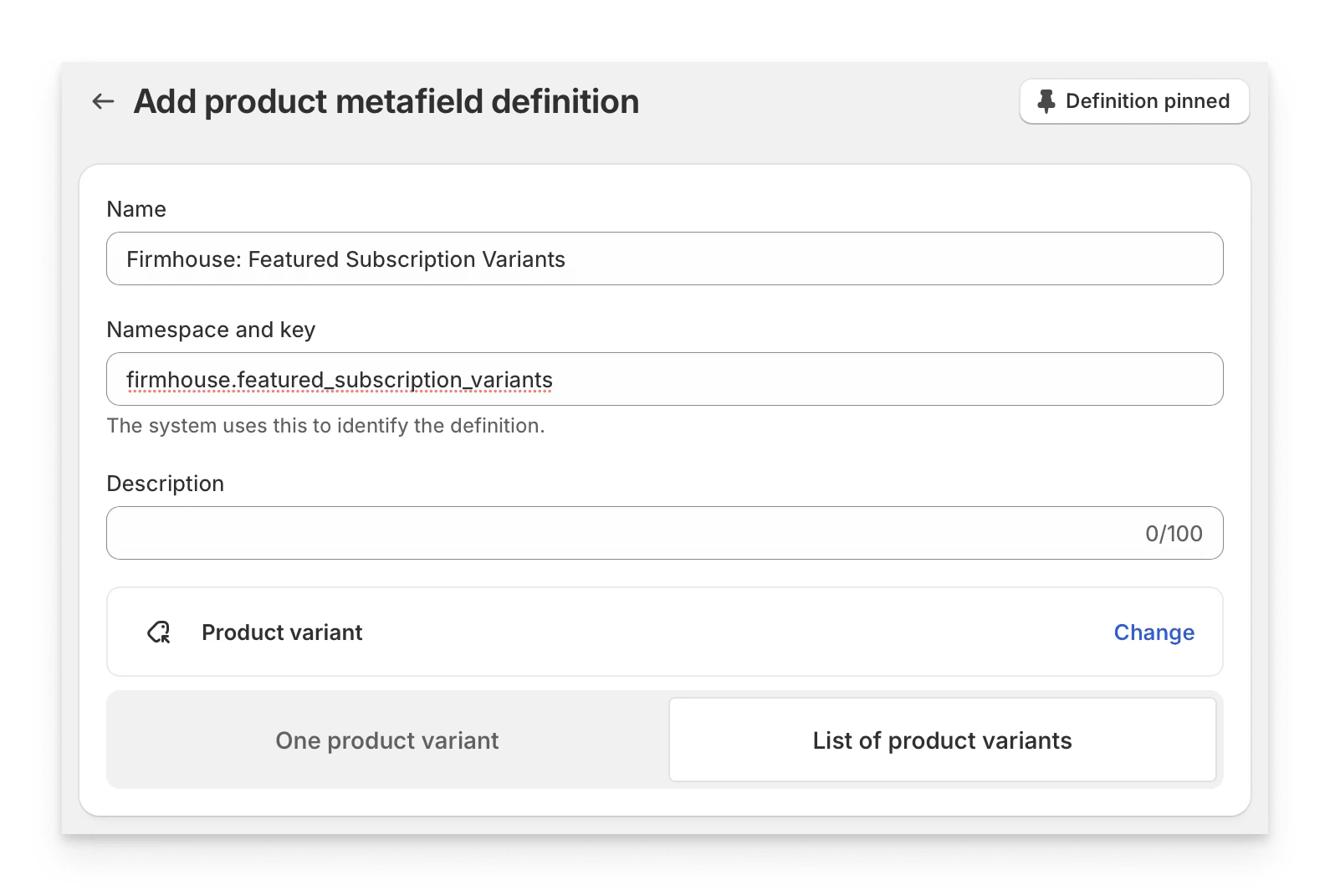 Creating Featured Subscription Variants metafield