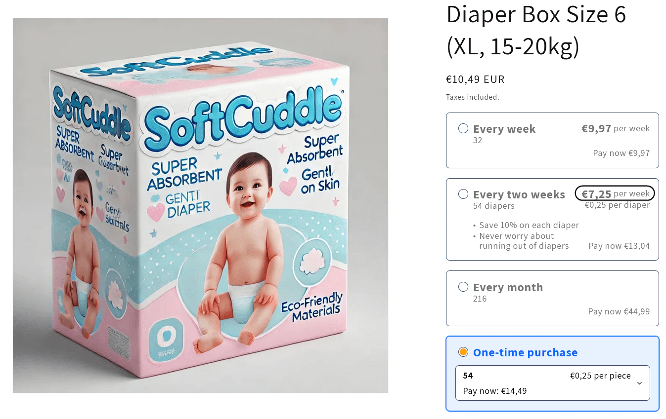 Frequency price widget display