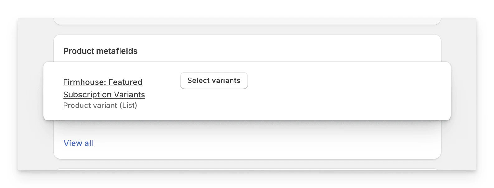 Select variants button