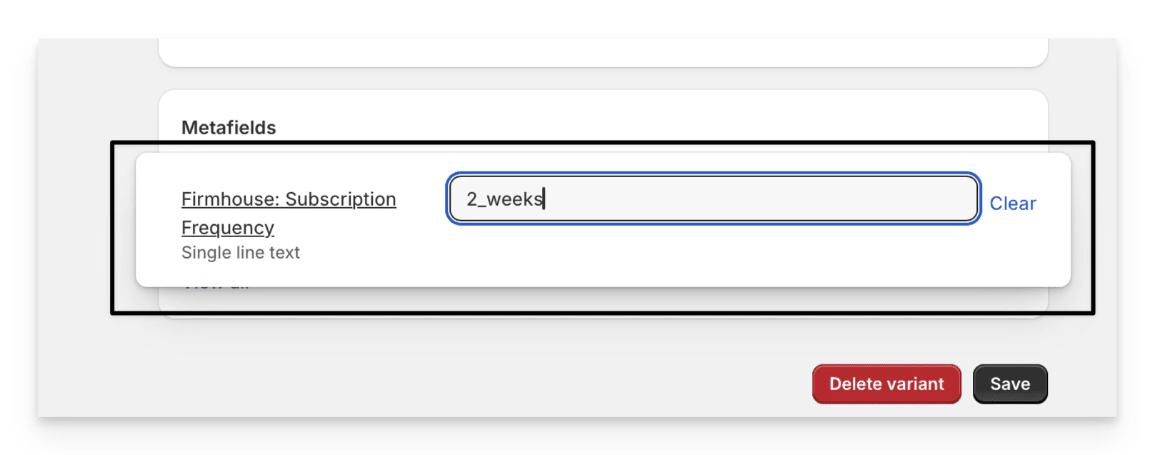 Setting subscription frequency on variant