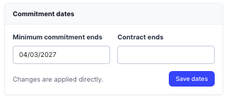 Change the product minimum commitment end date