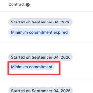Click the Minimum commitment label next to the subscribed product