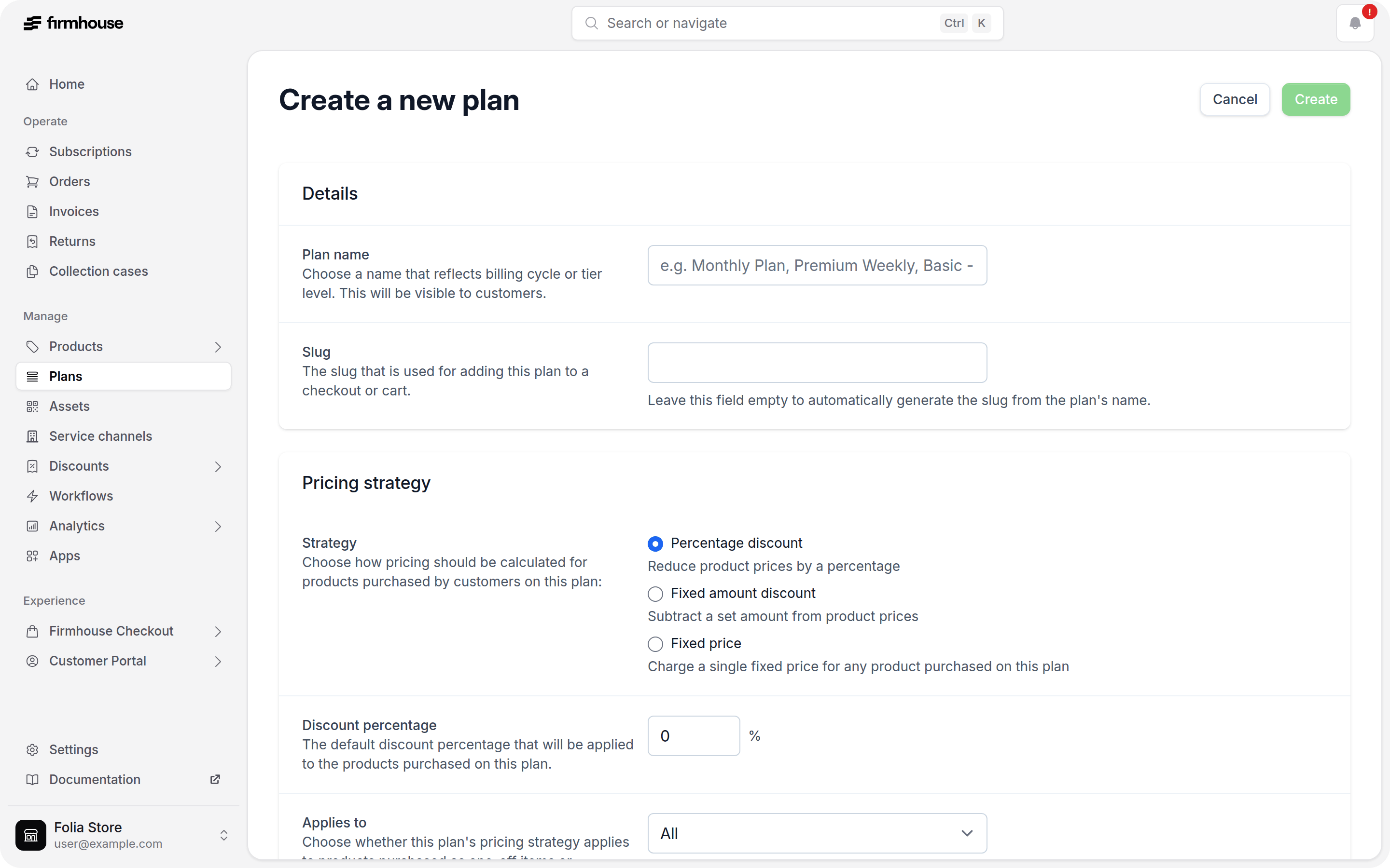 Plan Configuration Options