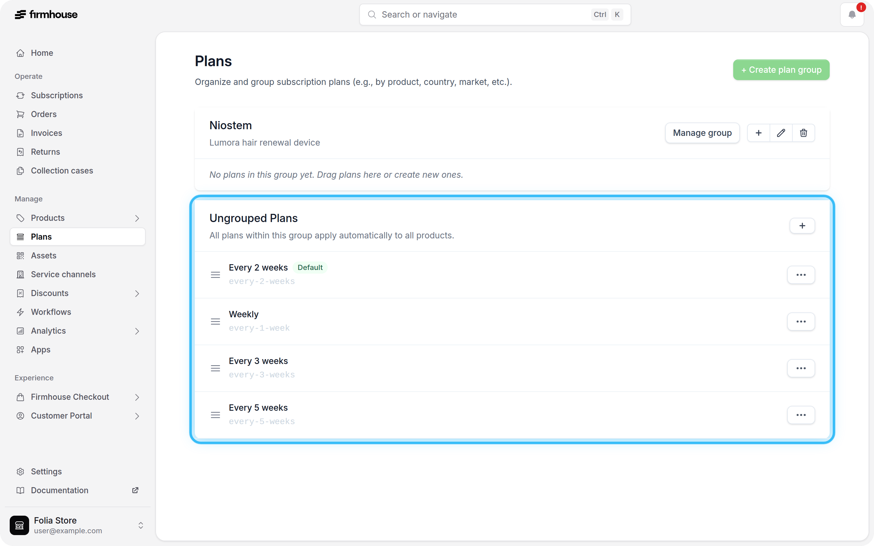 Ungrouped Plans