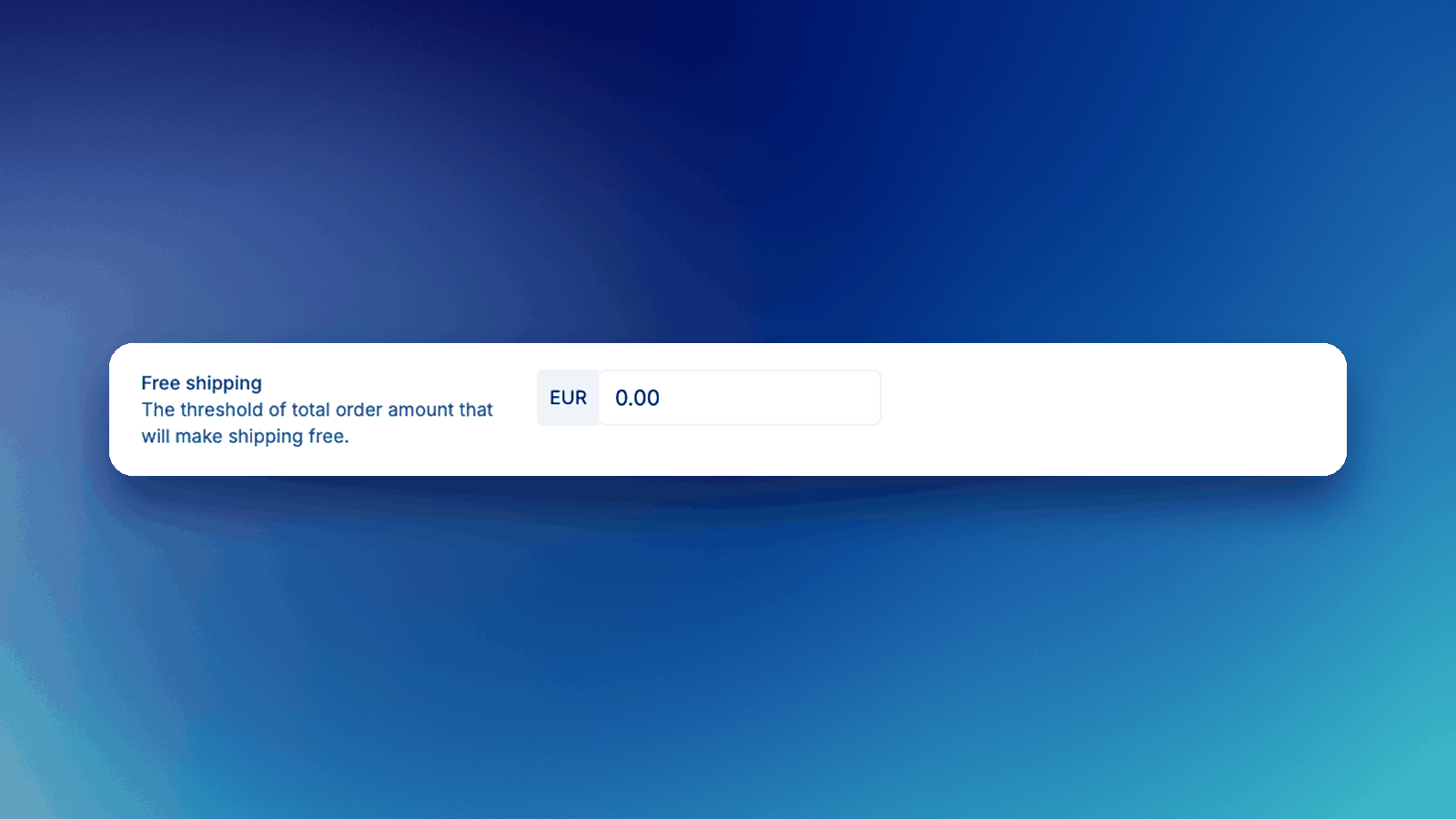 Free shipping threshold set to zero