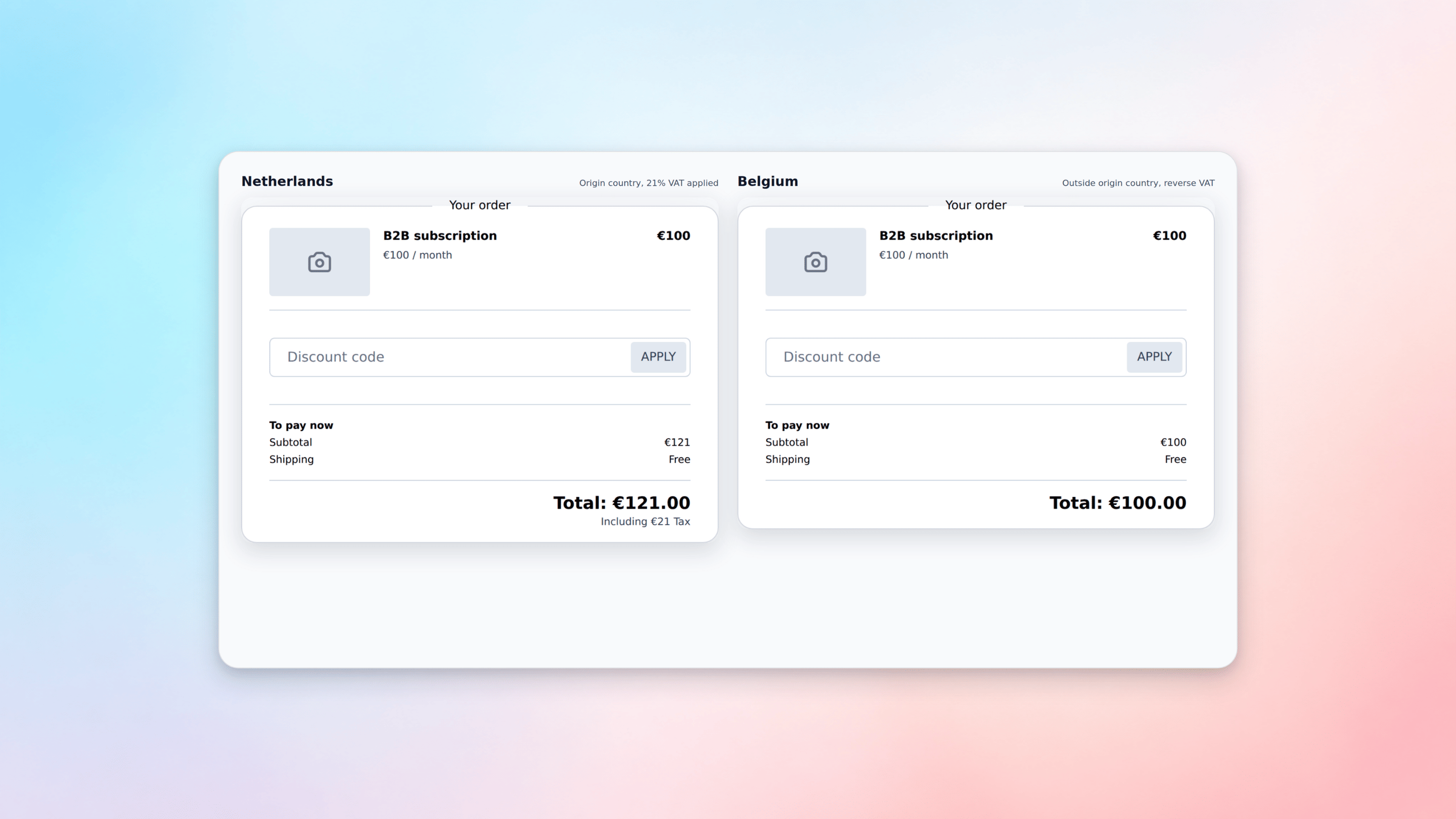 B2B Reverse VAT Checkout Comparison