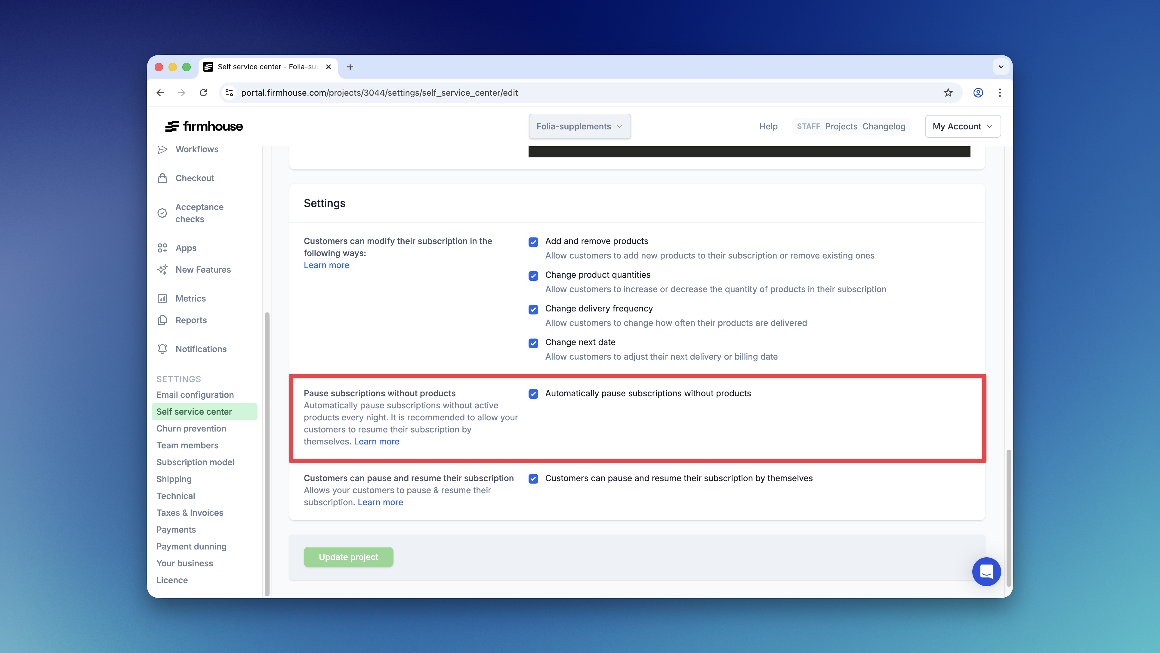 Ssc Settings Auto Pause