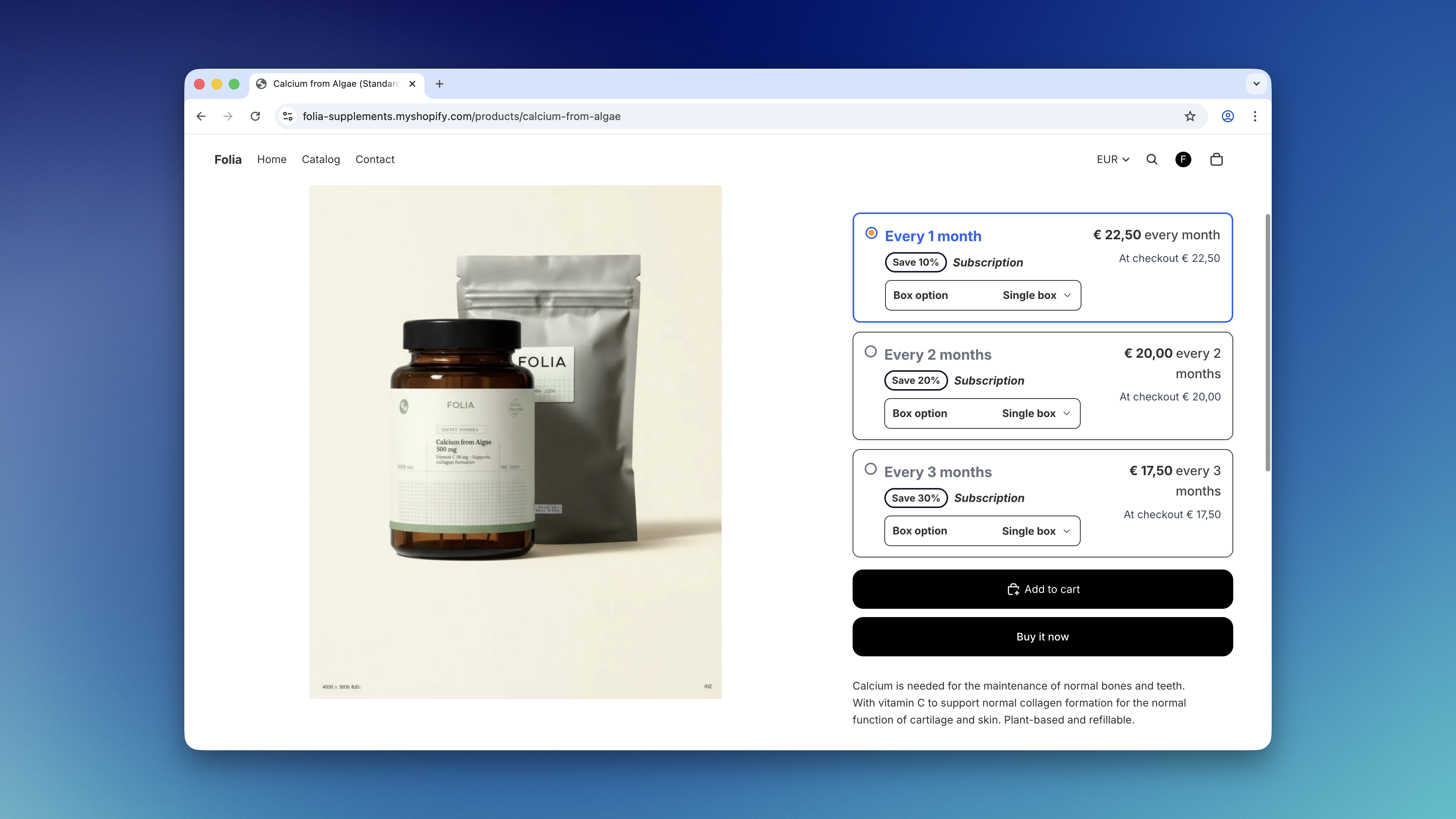 Subscription First Widget Example