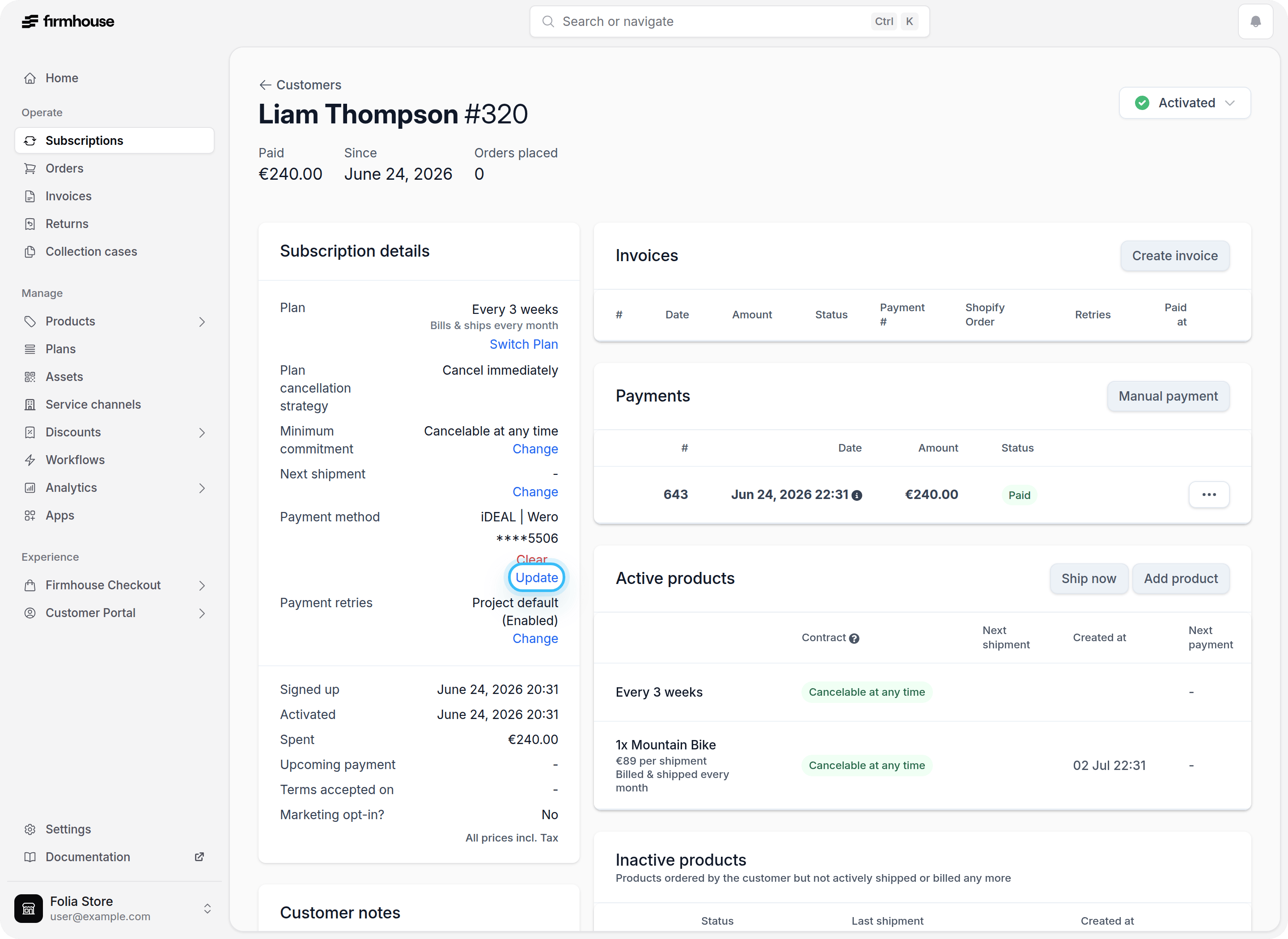 Fmportal Send Update Payment Button