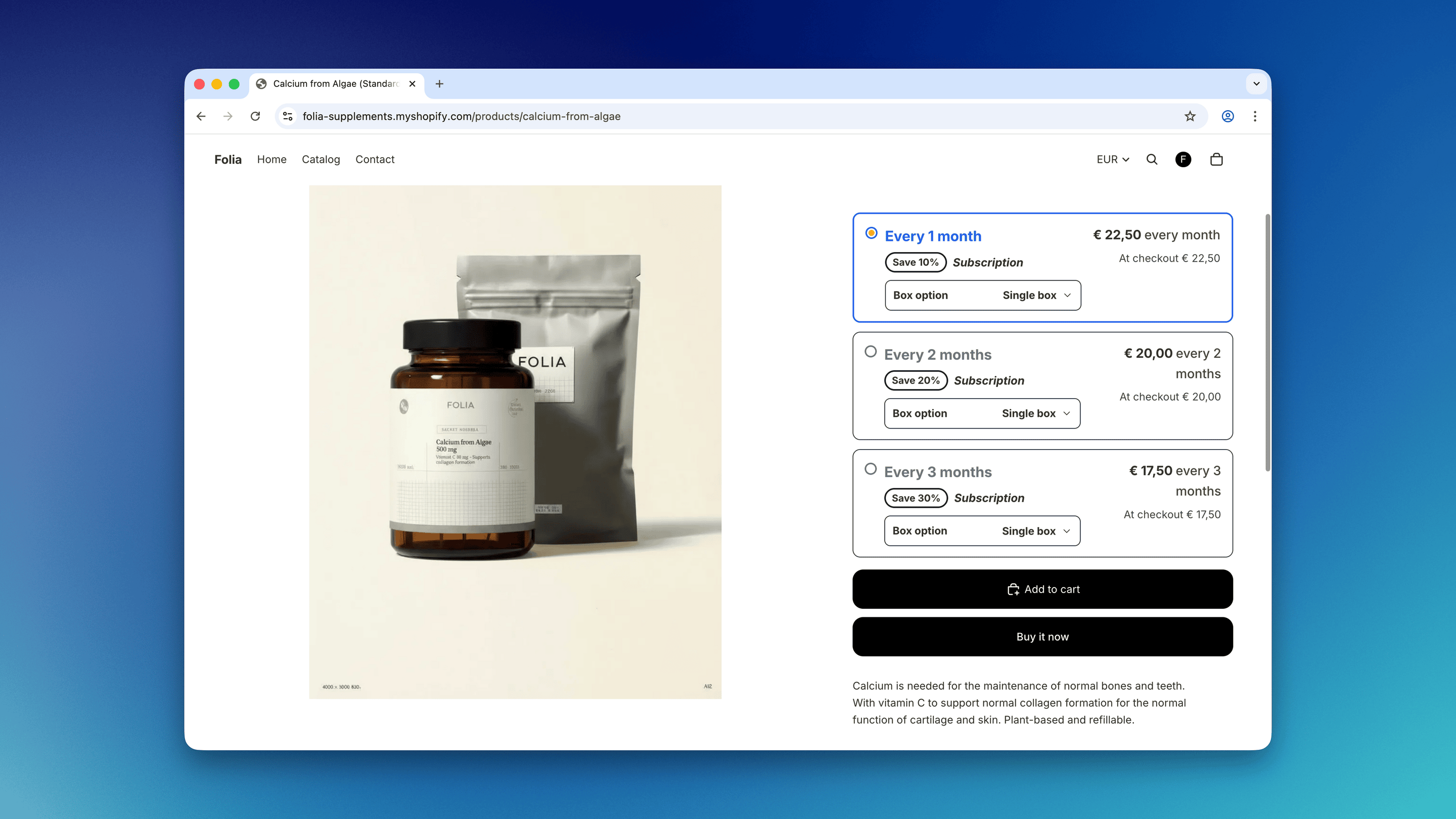 Subscription First Widget Example