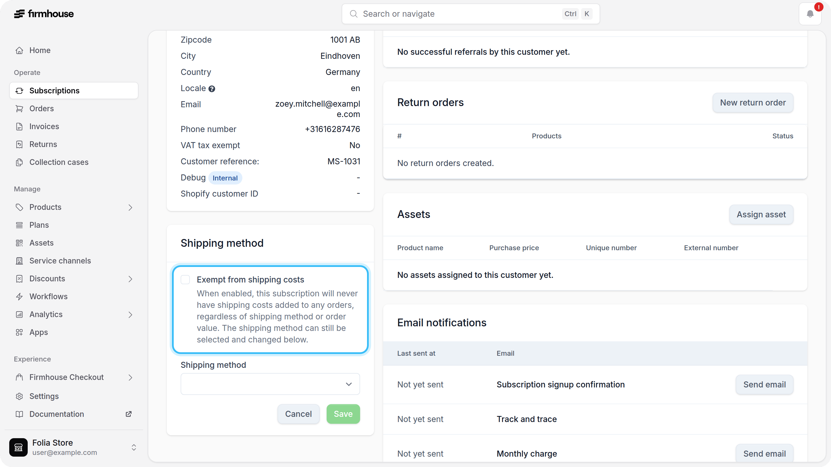 Exempt Shipping Costs
