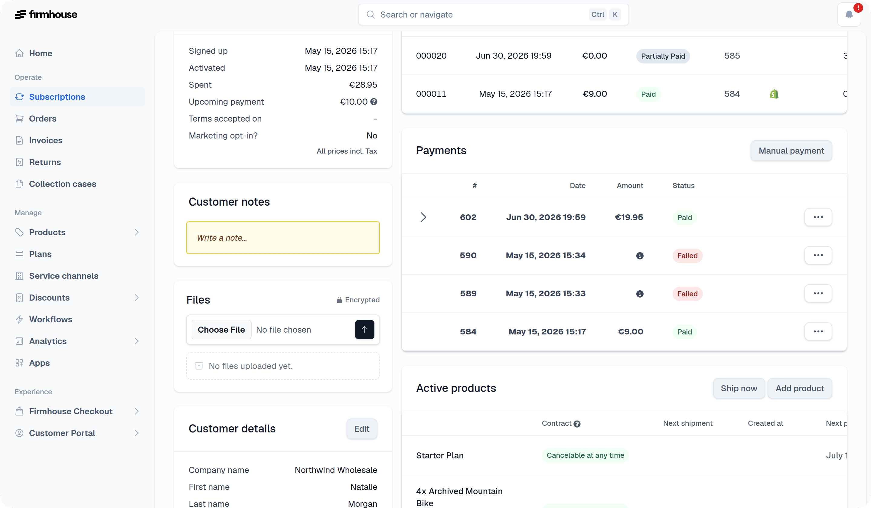 Payment history