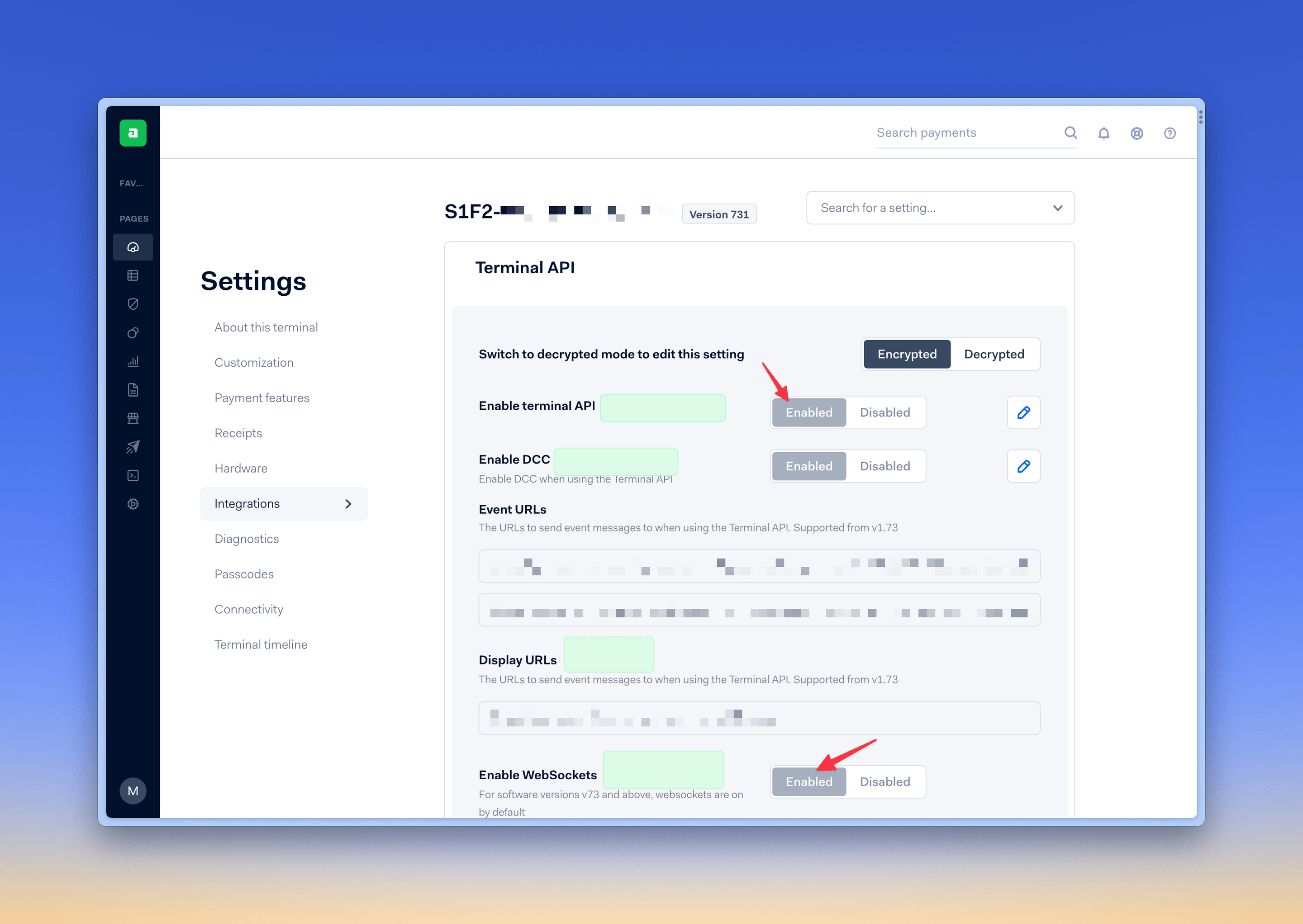 Adyen Terminal Settings