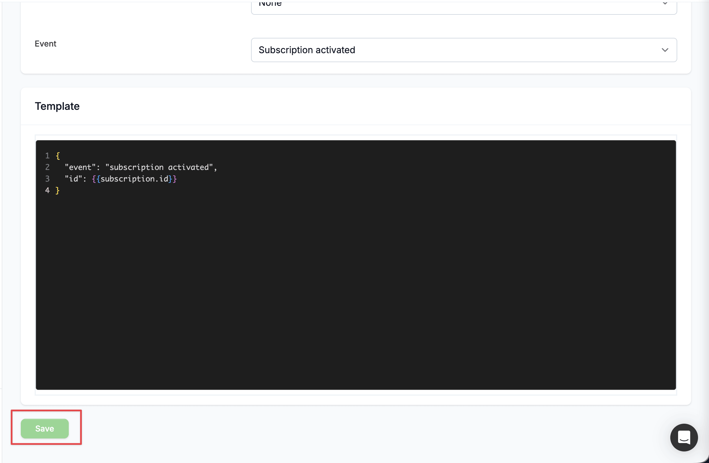Webhook Configuration Form