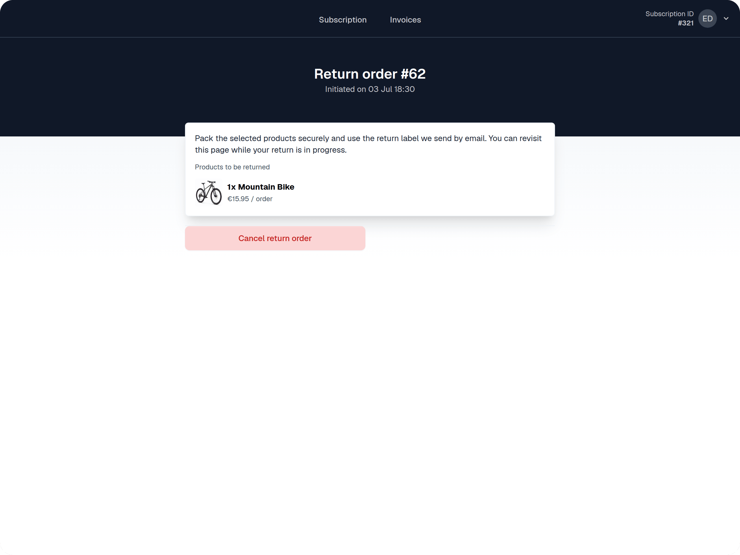 Return summary page customer view