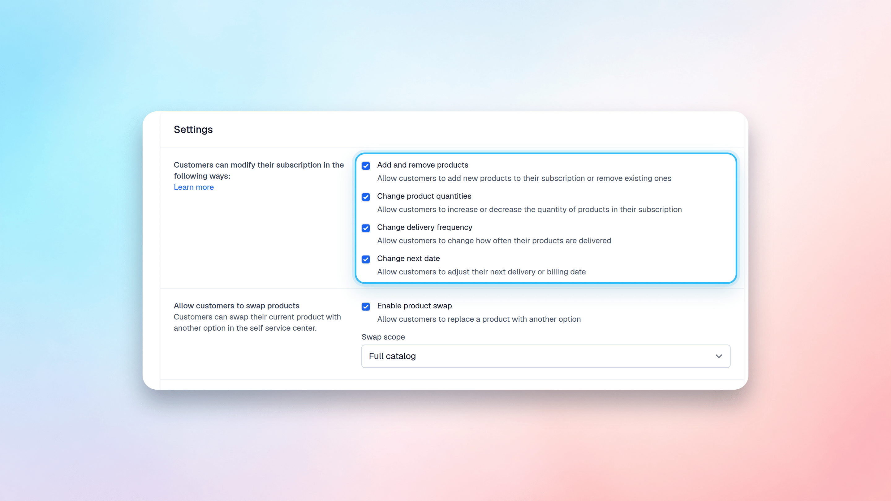 Allow customers to add products setting