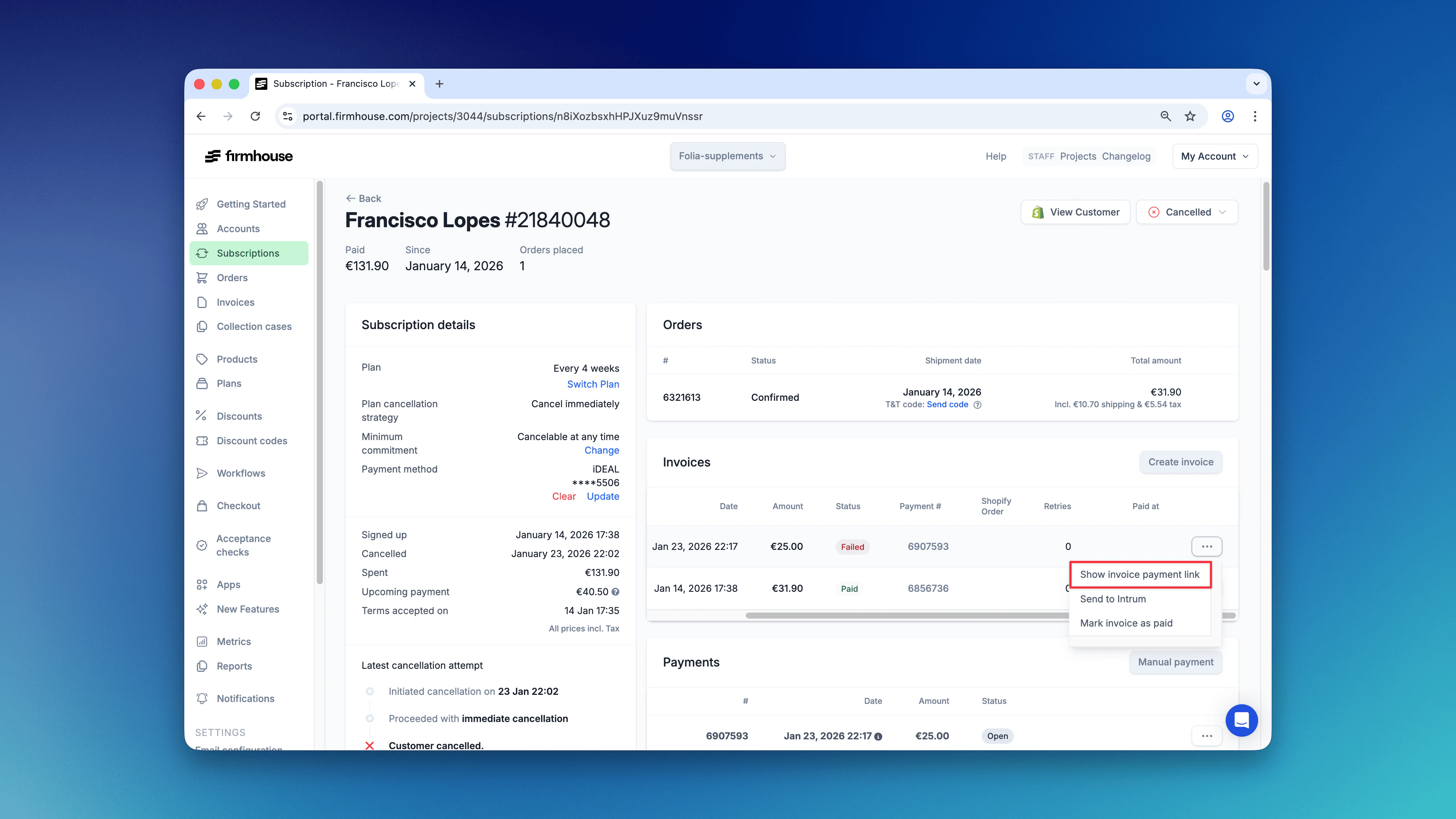 Show Invoice Payment Link