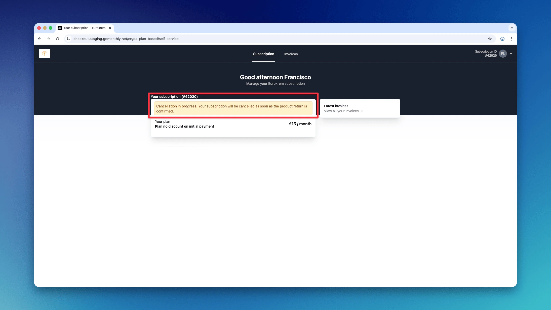 Ssc Pending Cancelation