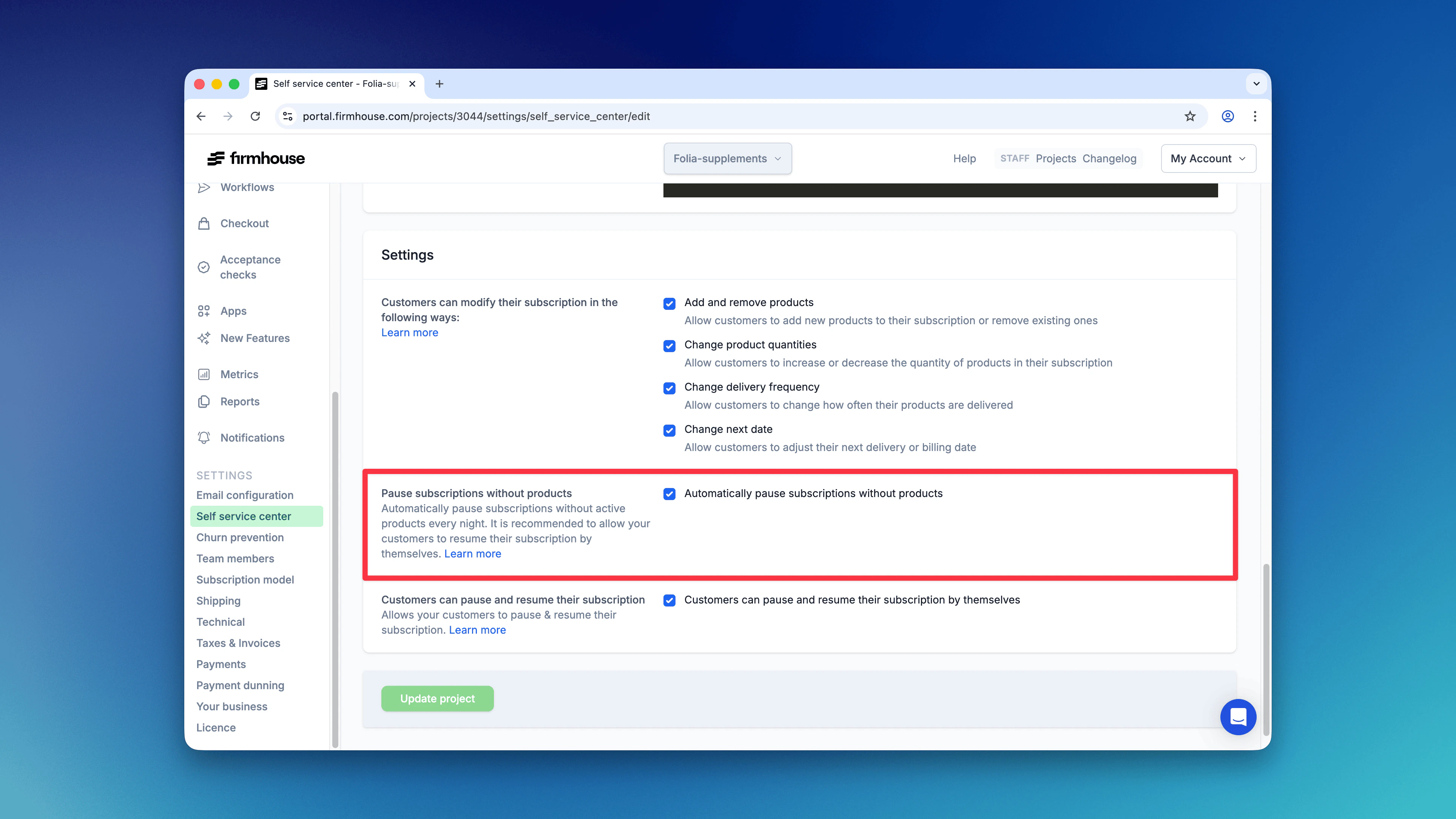 Ssc Settings Auto Pause