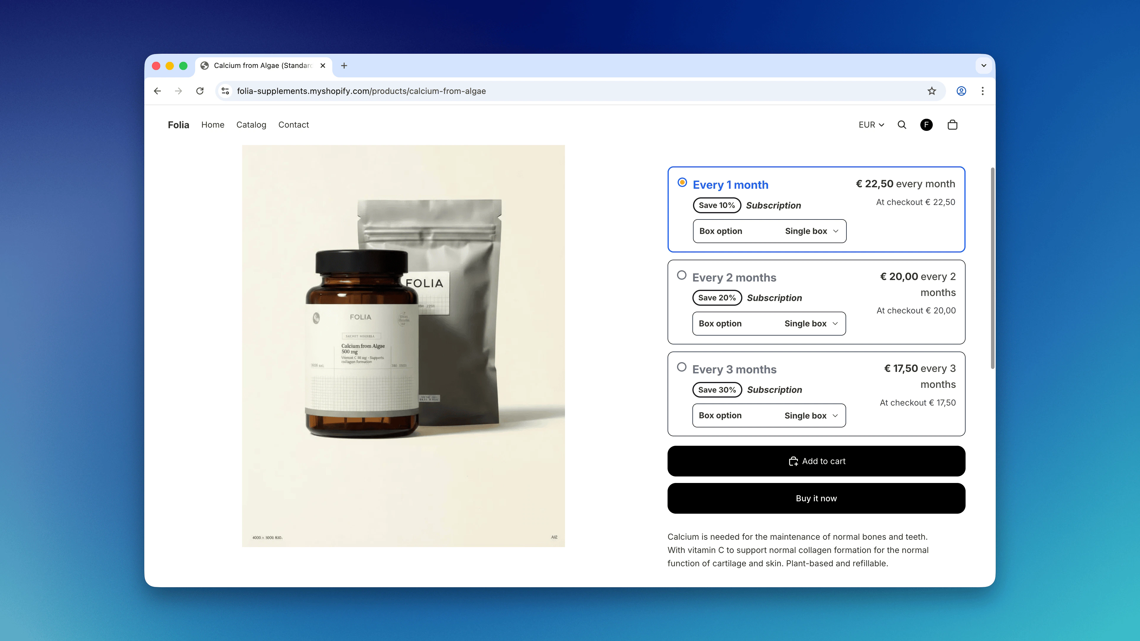 Subscription First Widget Example