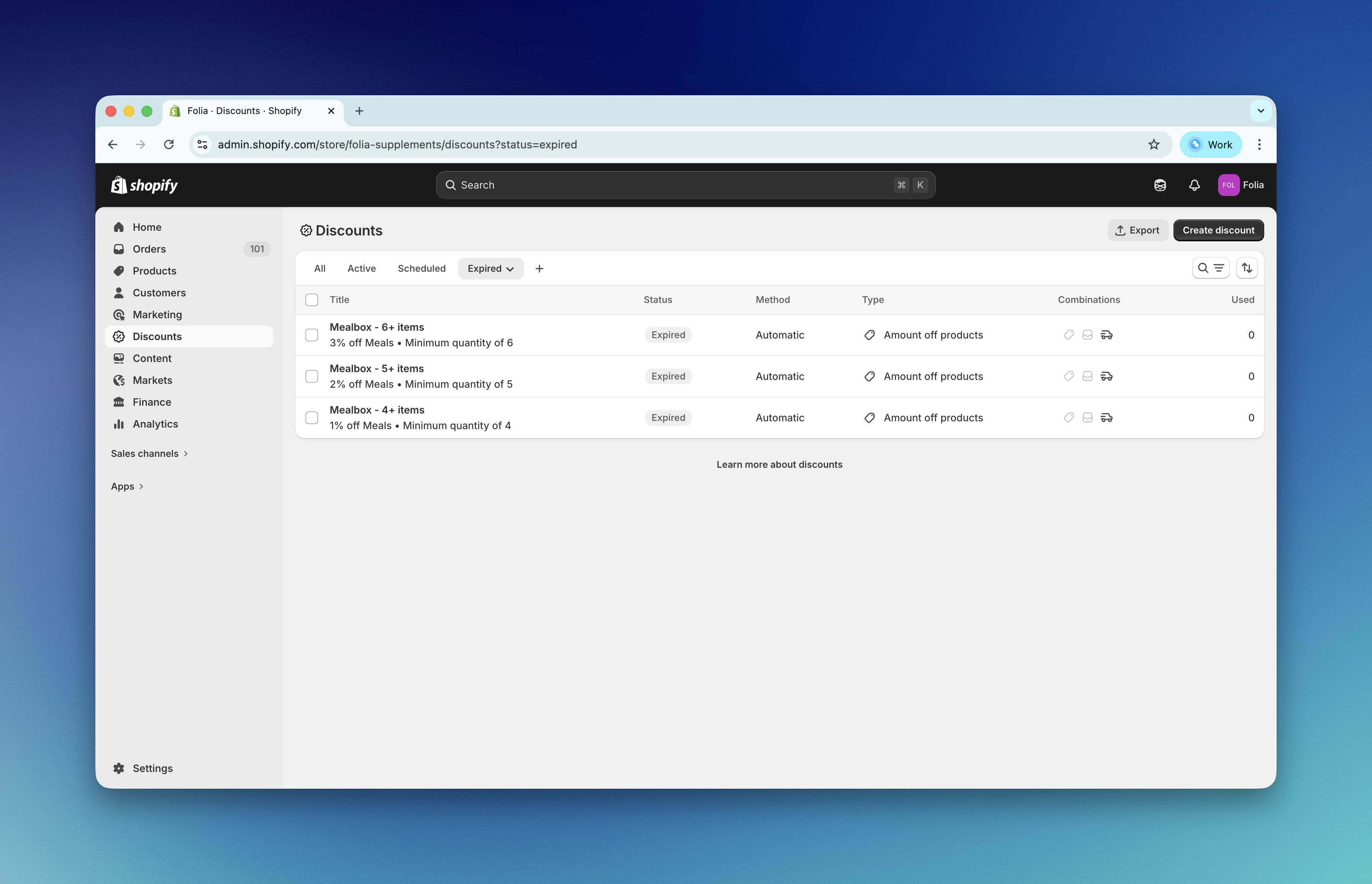 Shopify Admin - Deactivated tier discount
