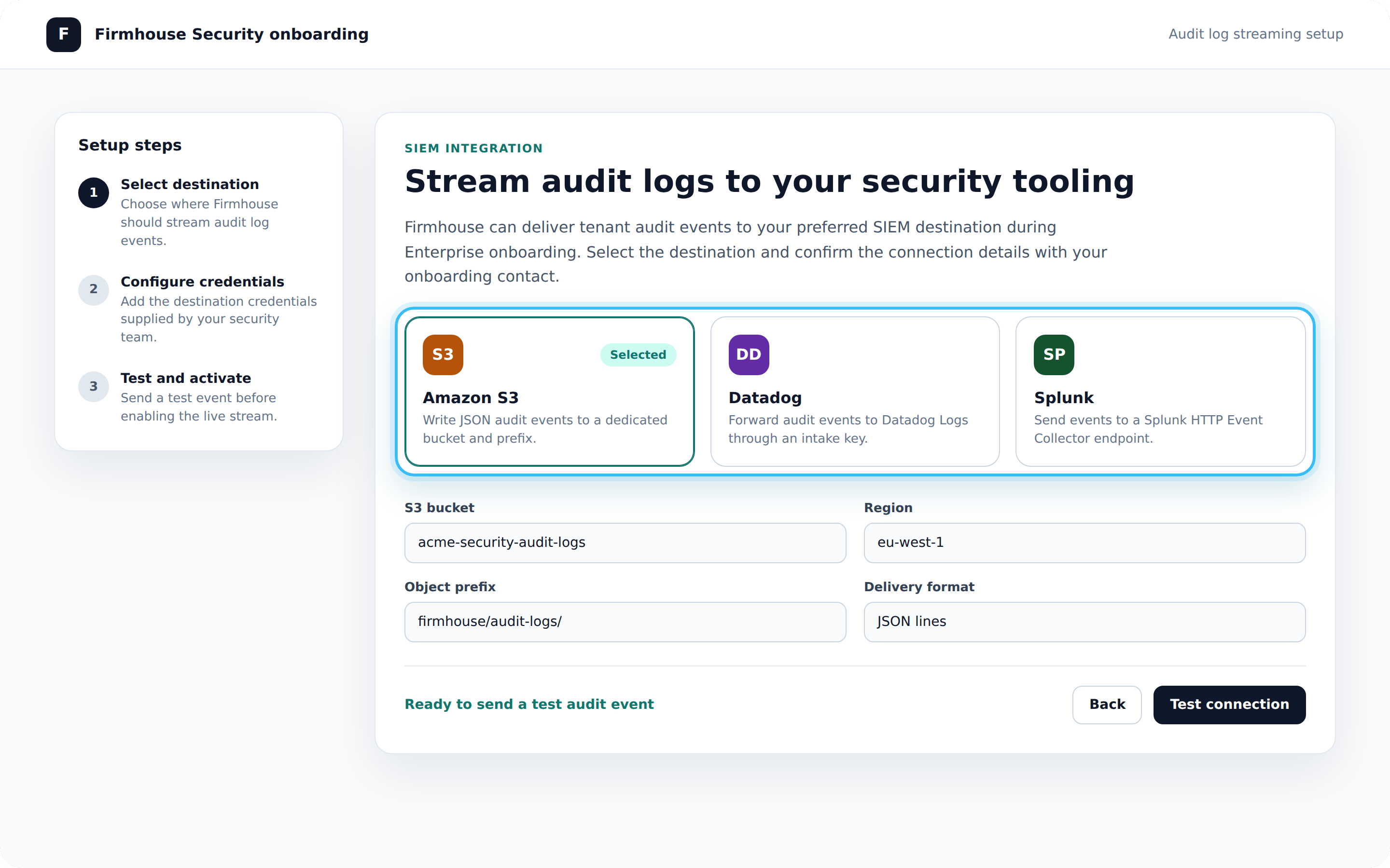 SIEM Integration Setup