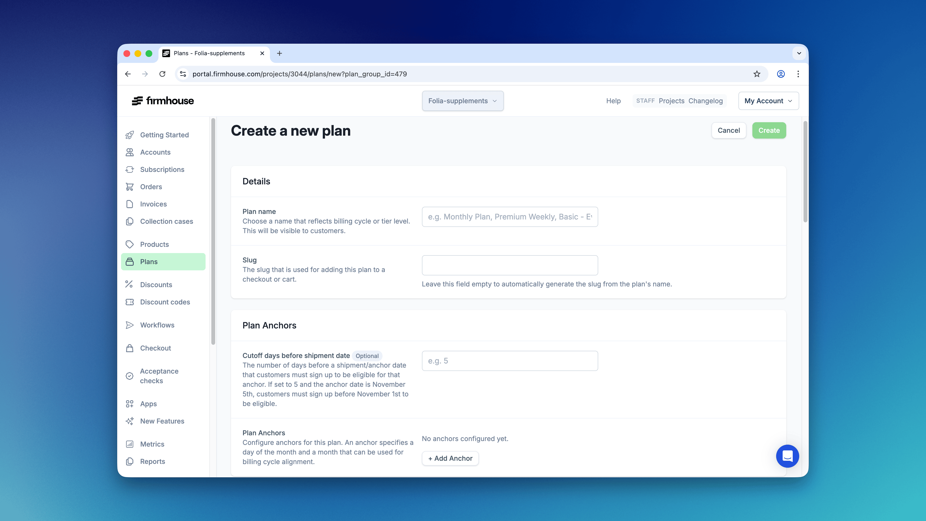 Plan Configuration Options