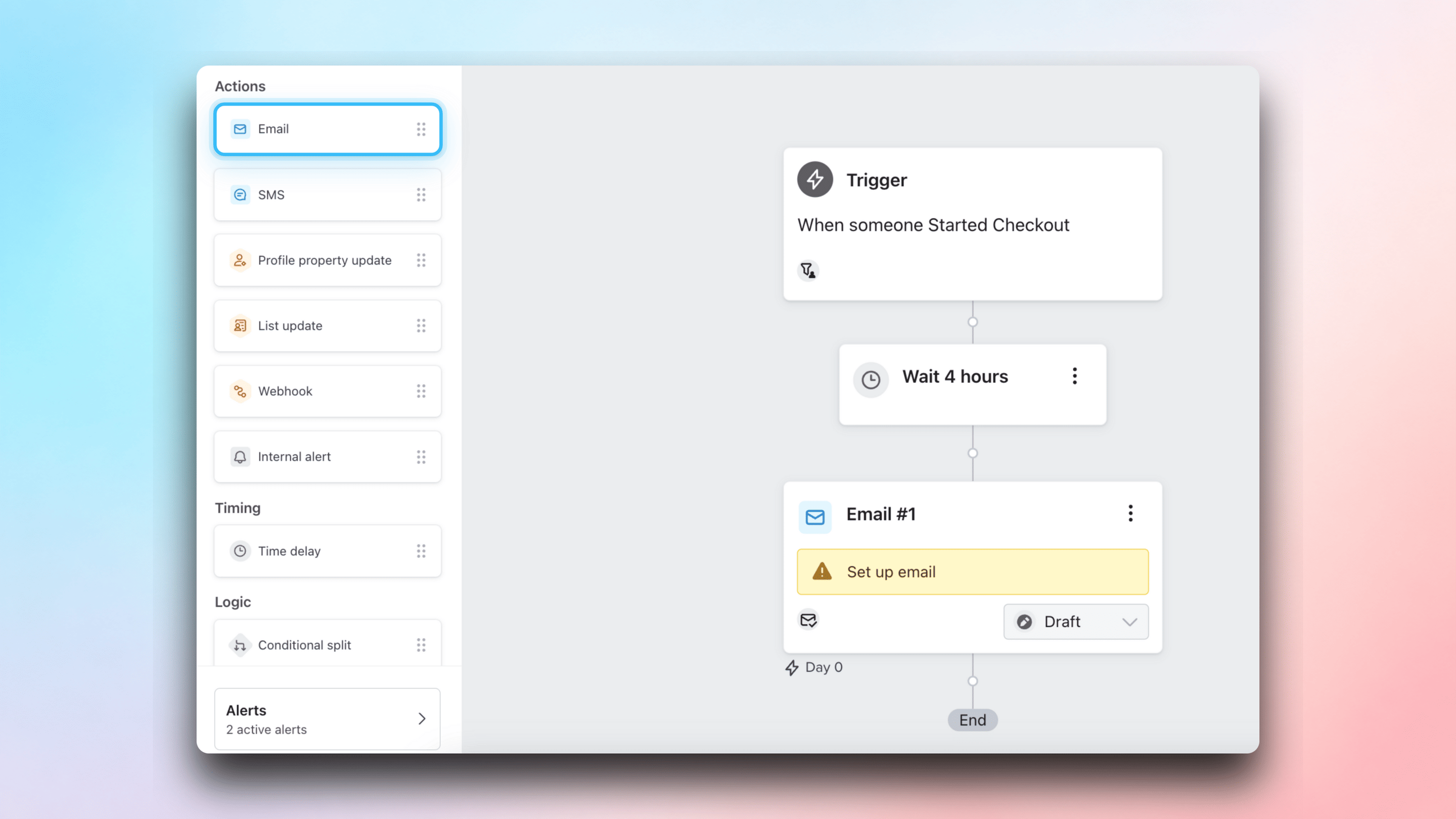 Add email block to flow