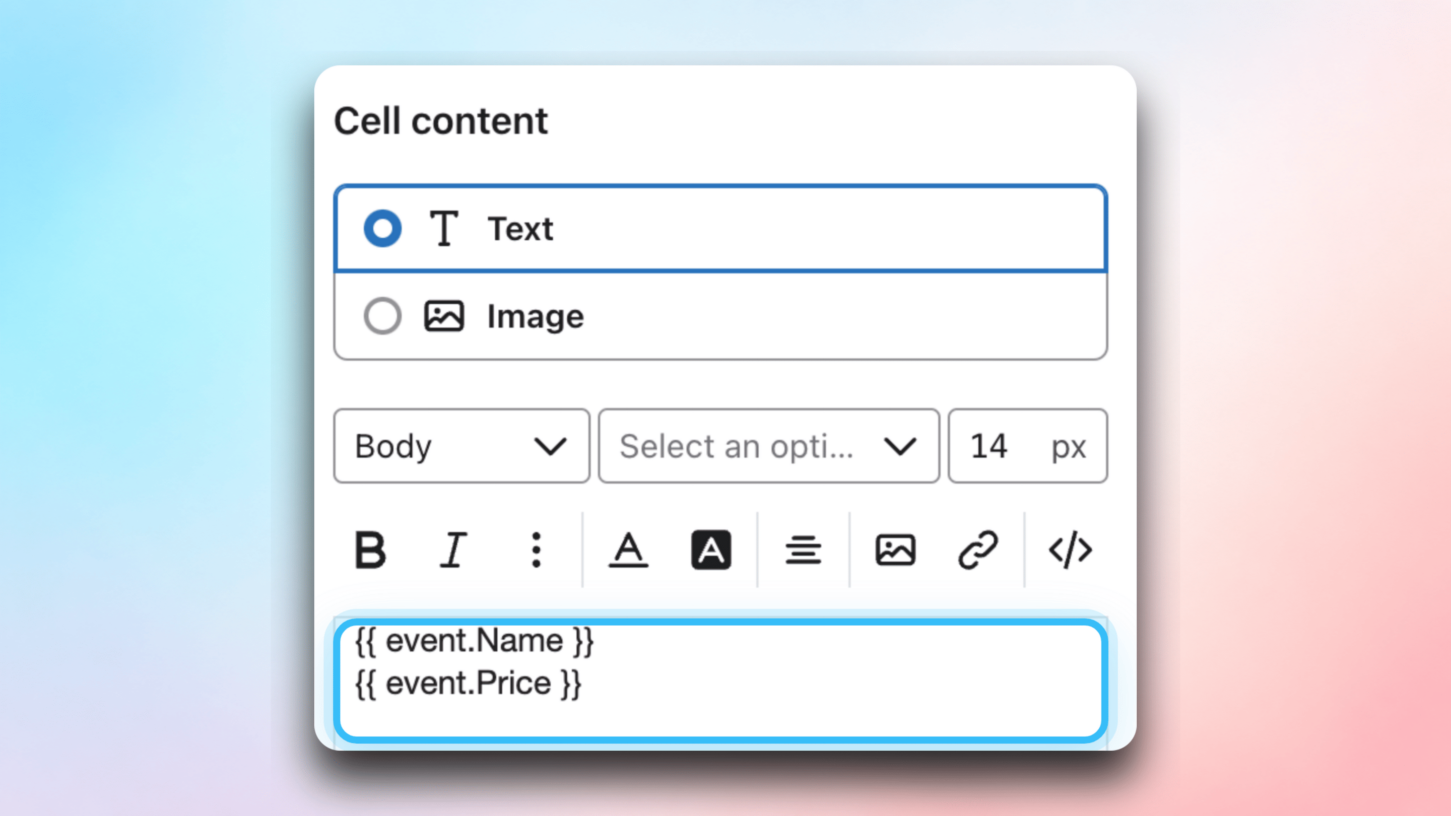 Insert name variable into template