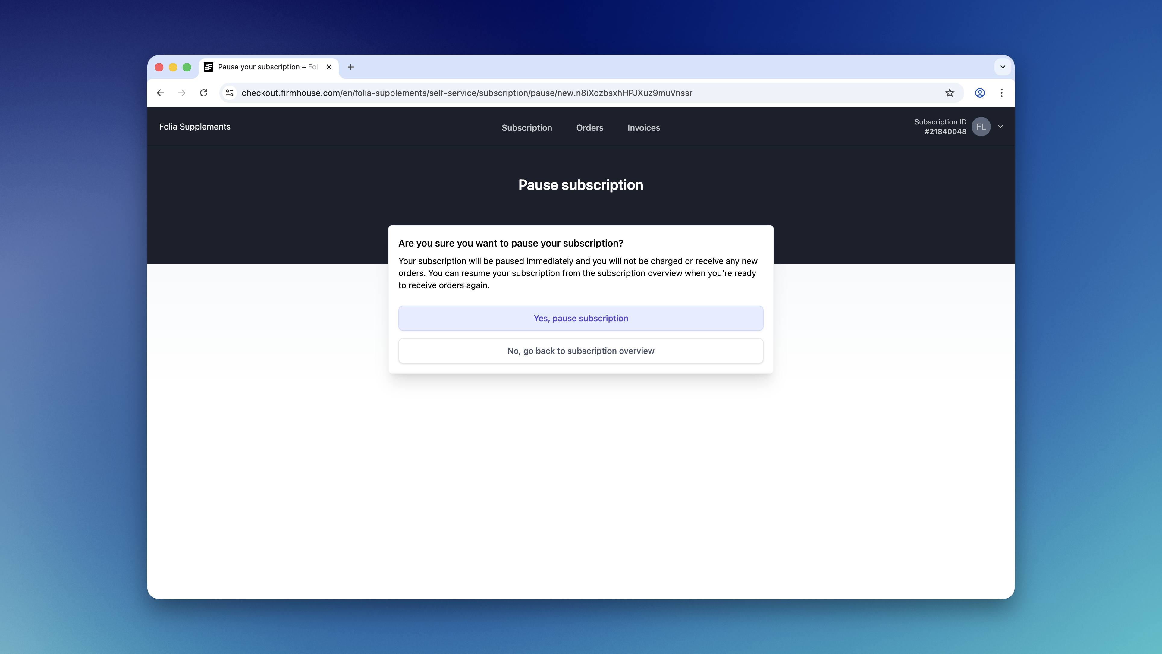 Customer Ssc Pause Confirmation