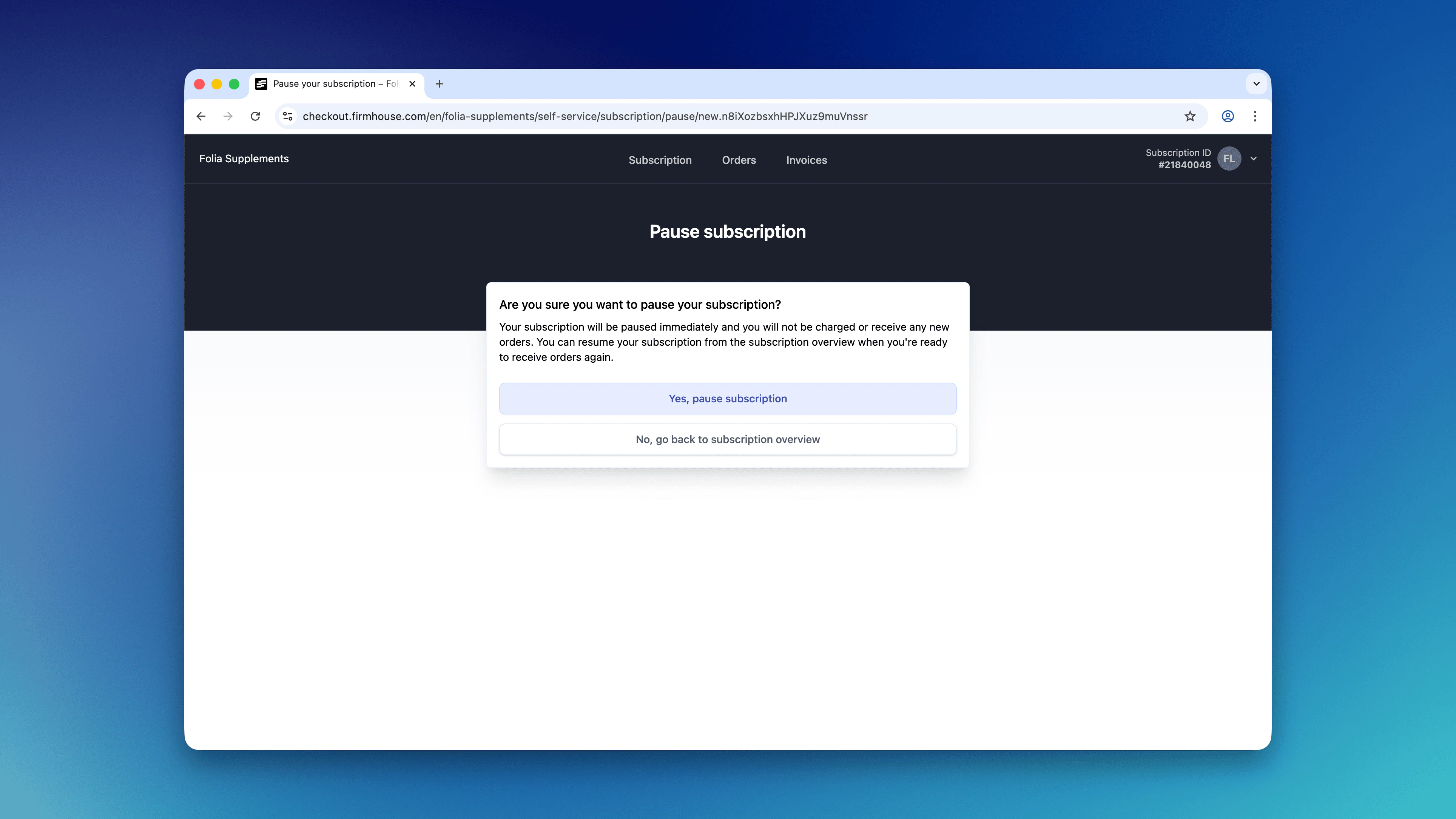 Customer Ssc Pause Confirmation