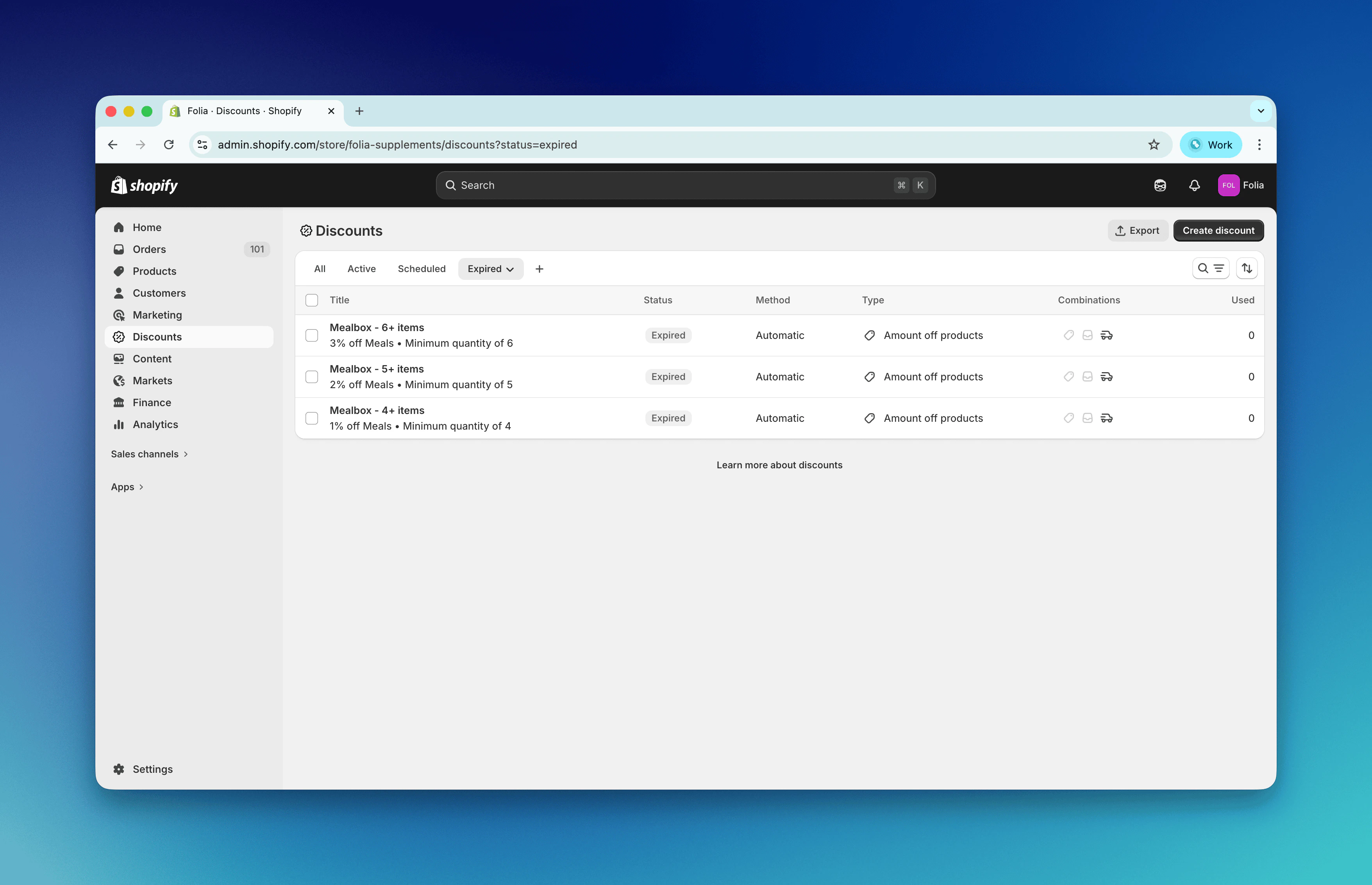 Shopify Admin - Deactivated tier discount