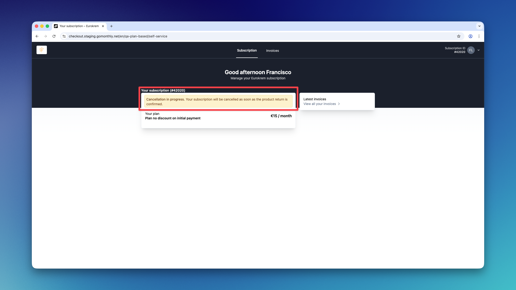 Ssc Pending Cancelation