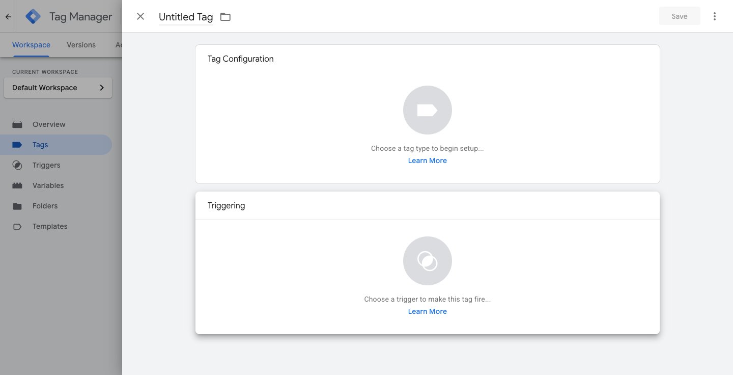 New tag form with the Tag Configuration section highlighted at the top