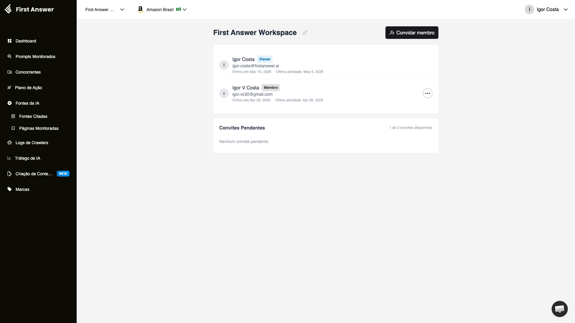 Workspaces - First Answer