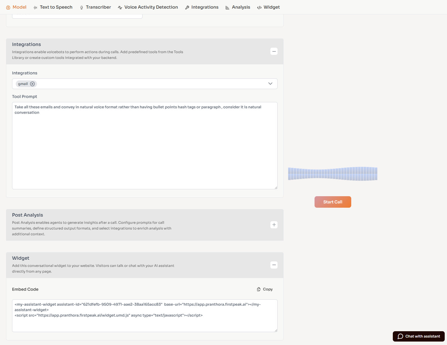 Web call and chat testing