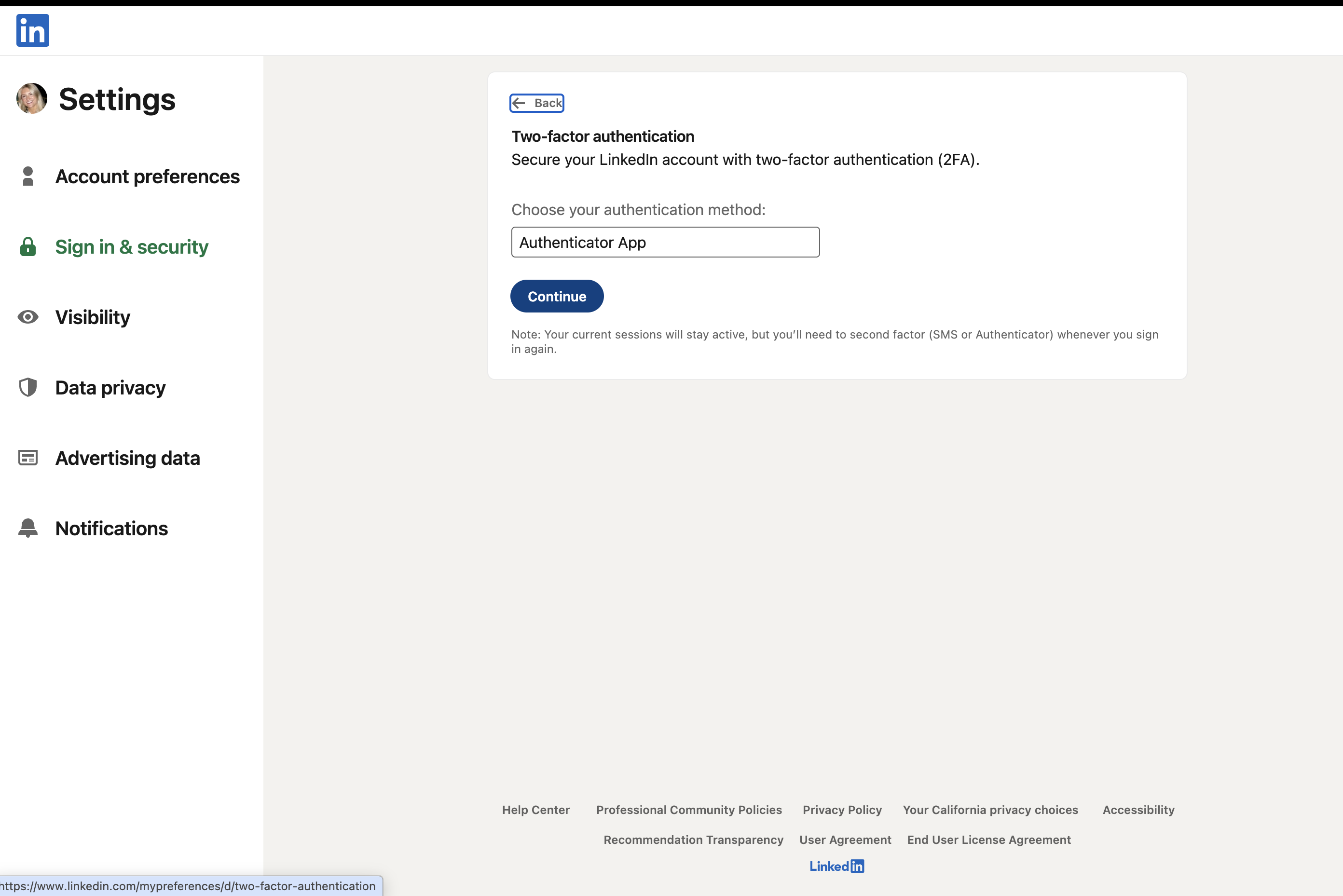 Select Authenticator App