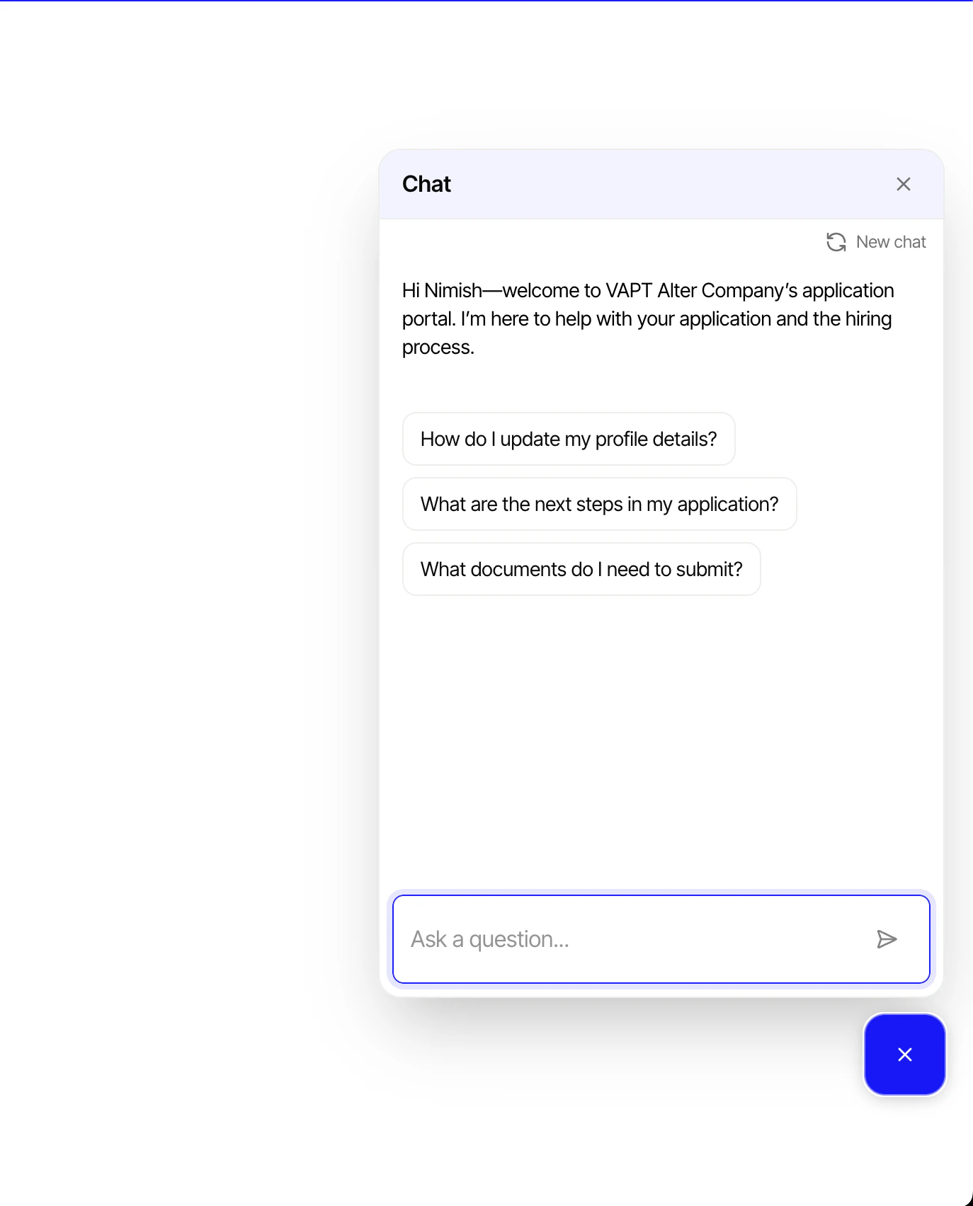 Chatbot conversation widget