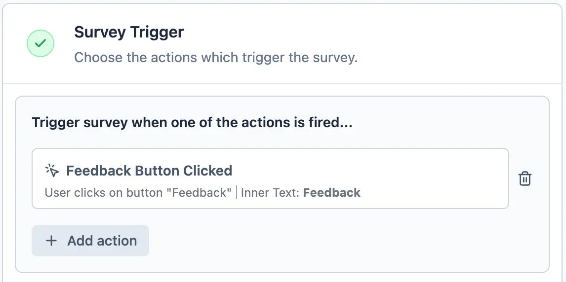Select feedback button action