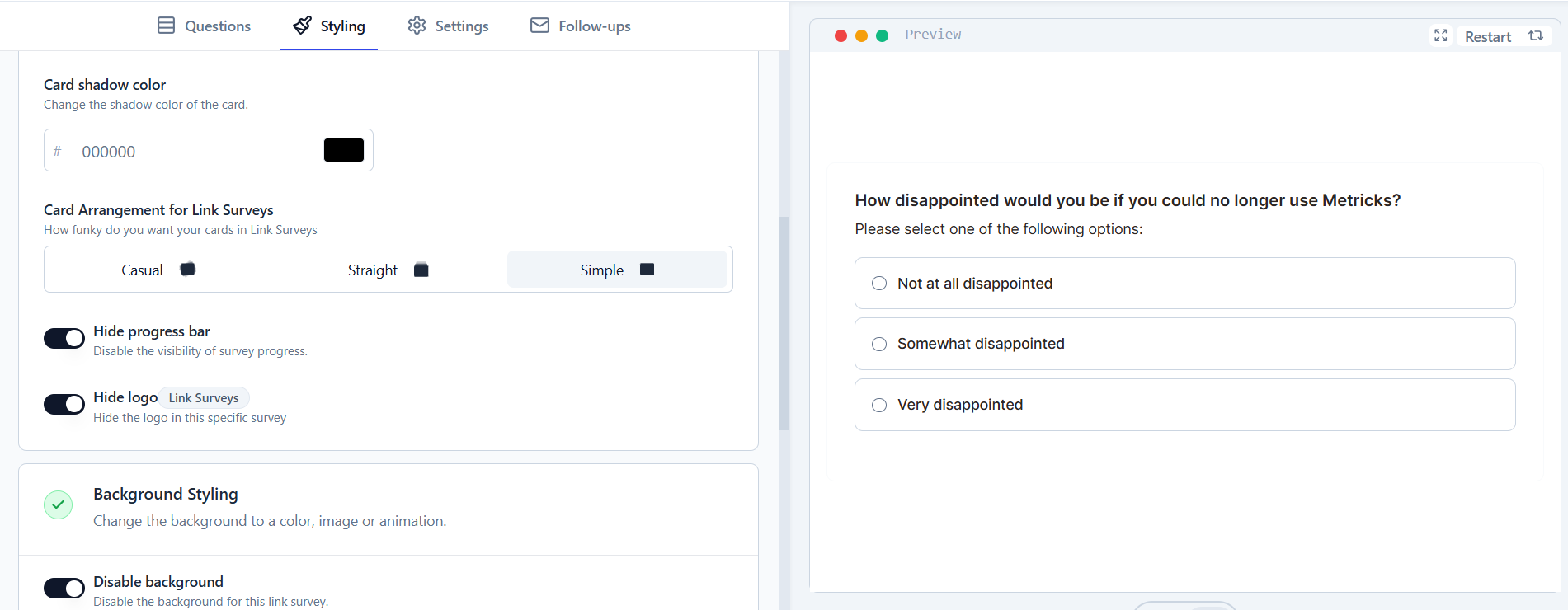 Customize your survey
