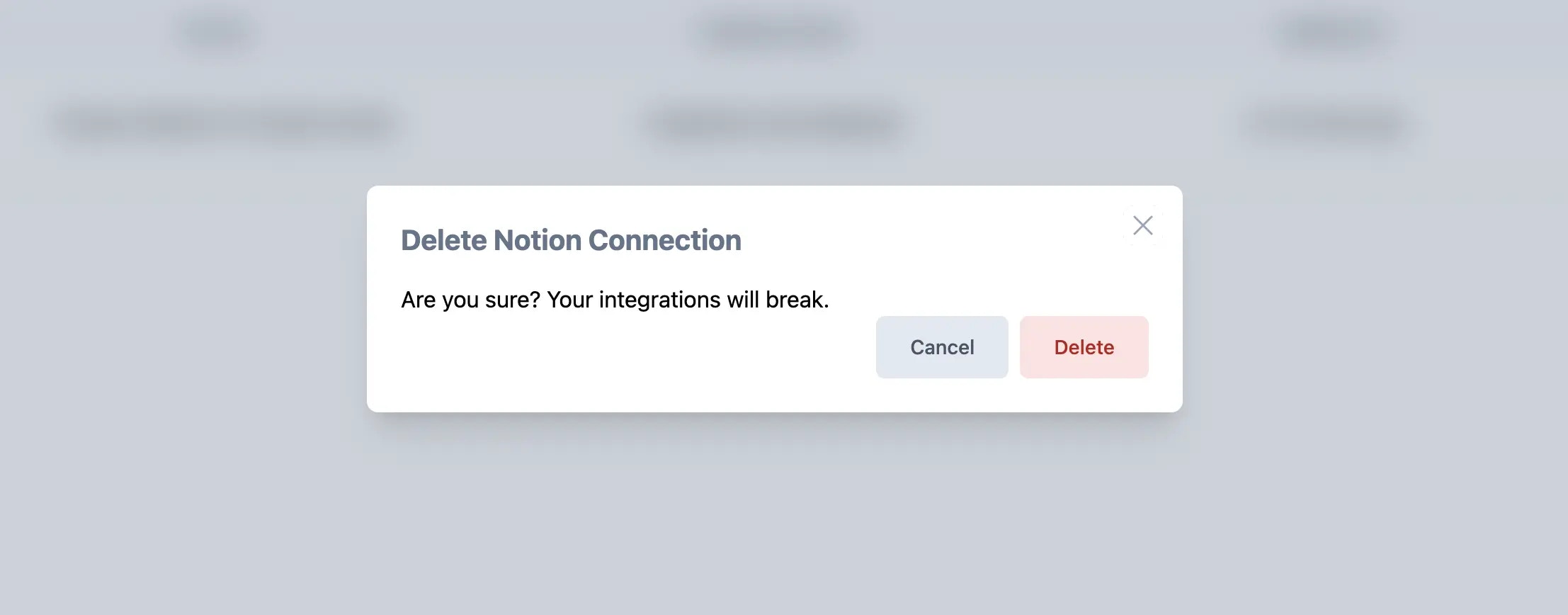 Delete Notion Integration with Feedbackflow